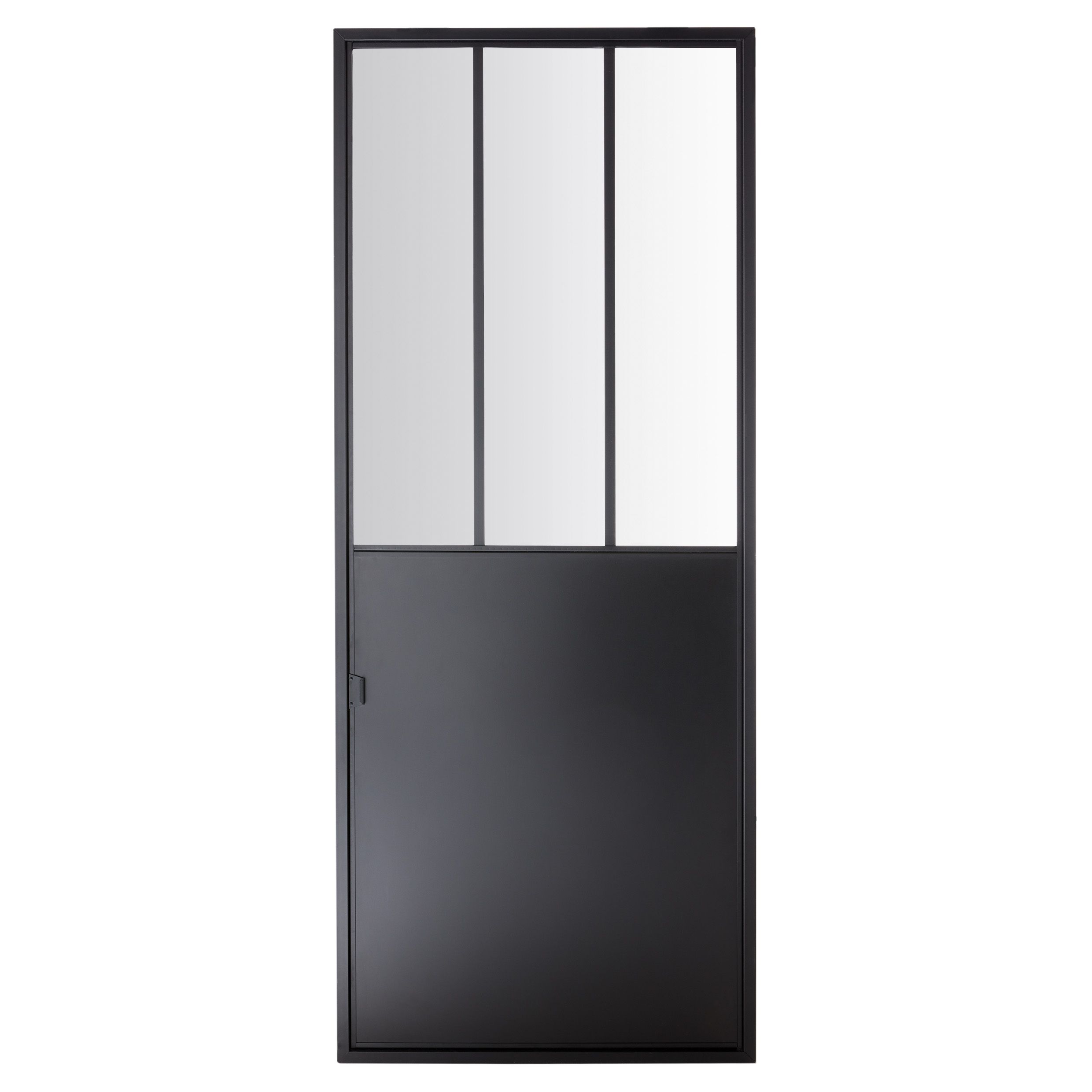 2 Panel Glazed Industrial Black Powder Coated Steel Internal Sliding Door H 2040mm W 830mm Departments Diy At B Q