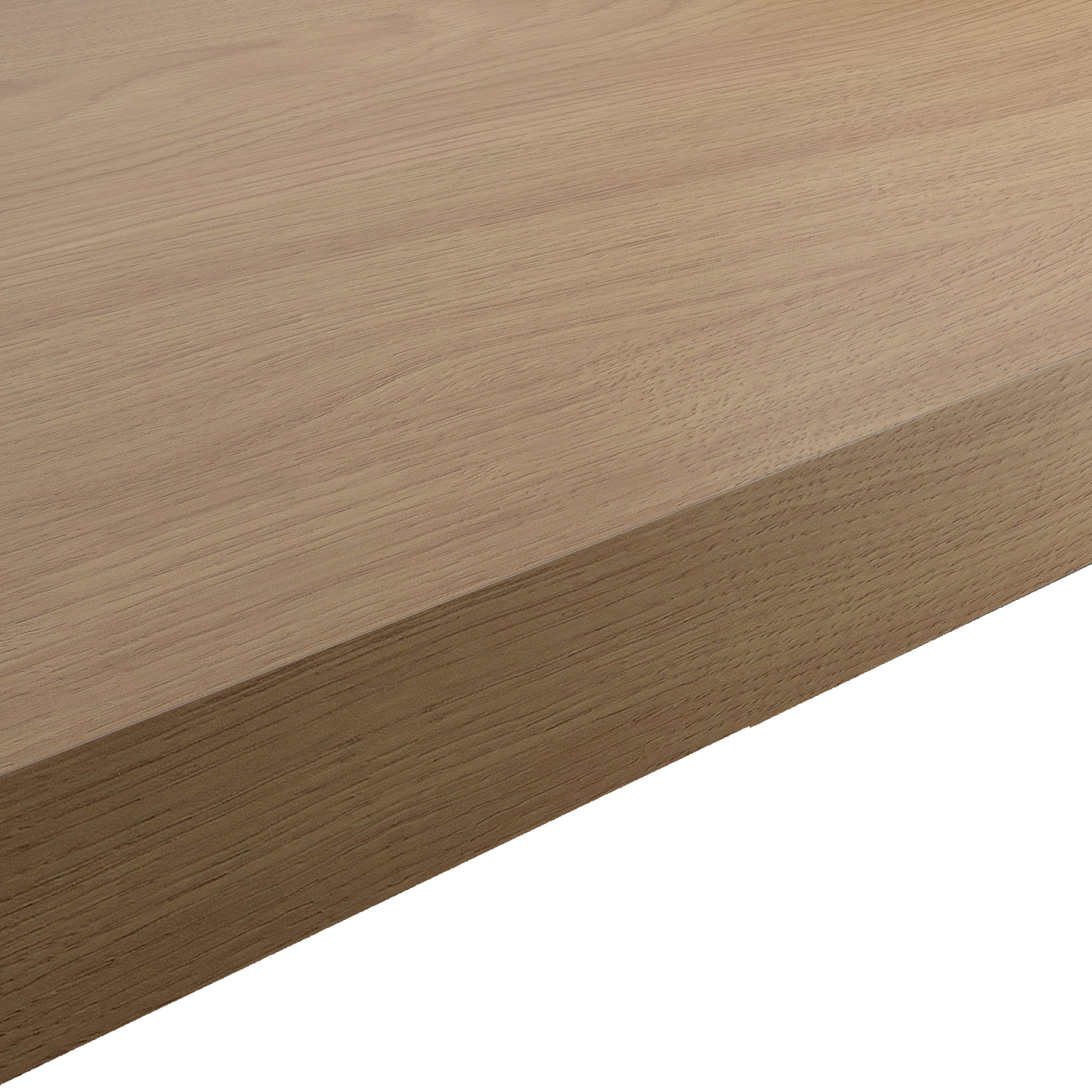 GoodHome 38mm Kala Matt Brown Oak effect Laminate Square edge Kitchen Breakfast bar Worktop, (L