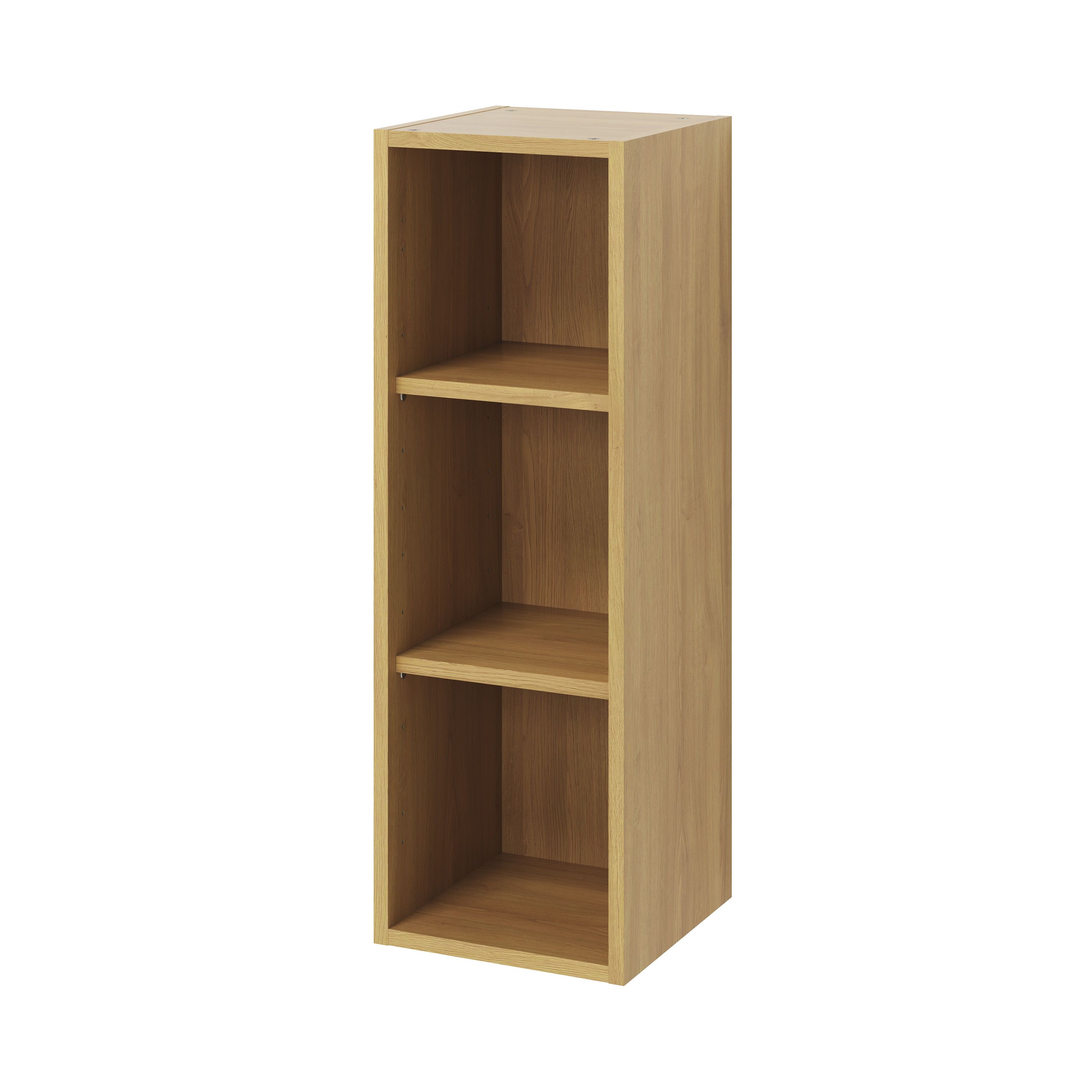 GoodHome Caraway Oak effect Tall Wall cabinet, (W)300mm ...