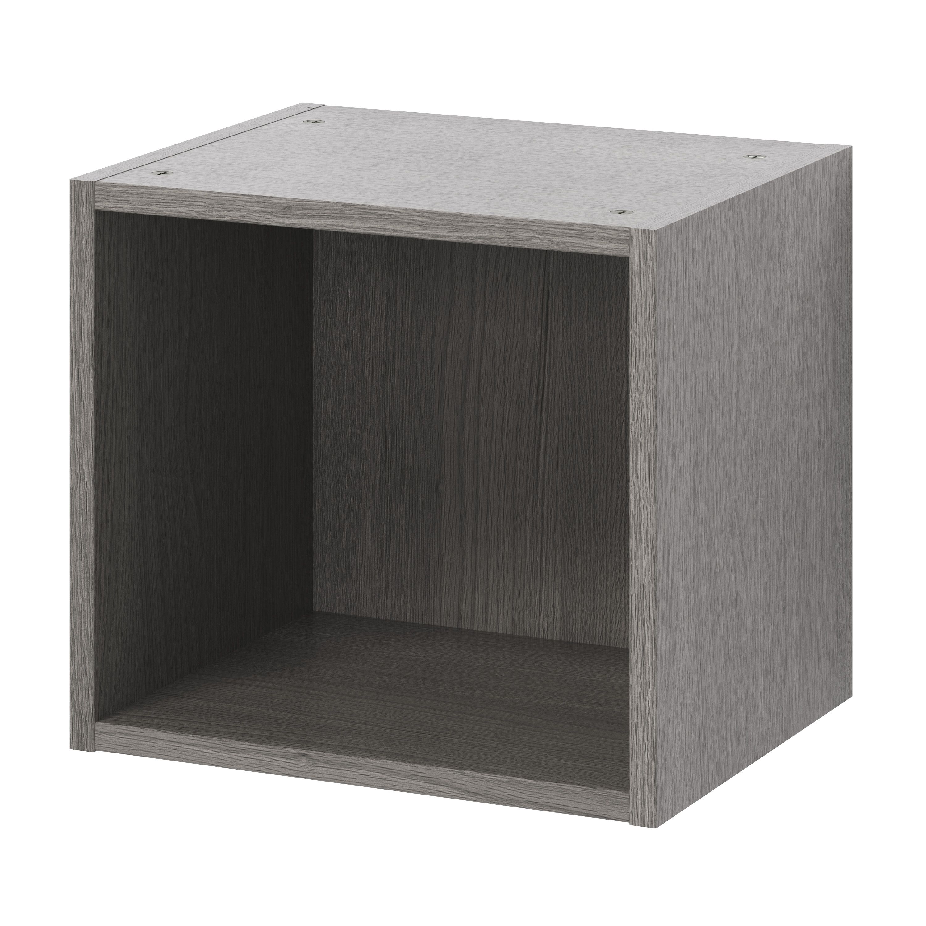 GoodHome Caraway Oak effect Grey Bridging Wall cabinet, (W)400mm ...