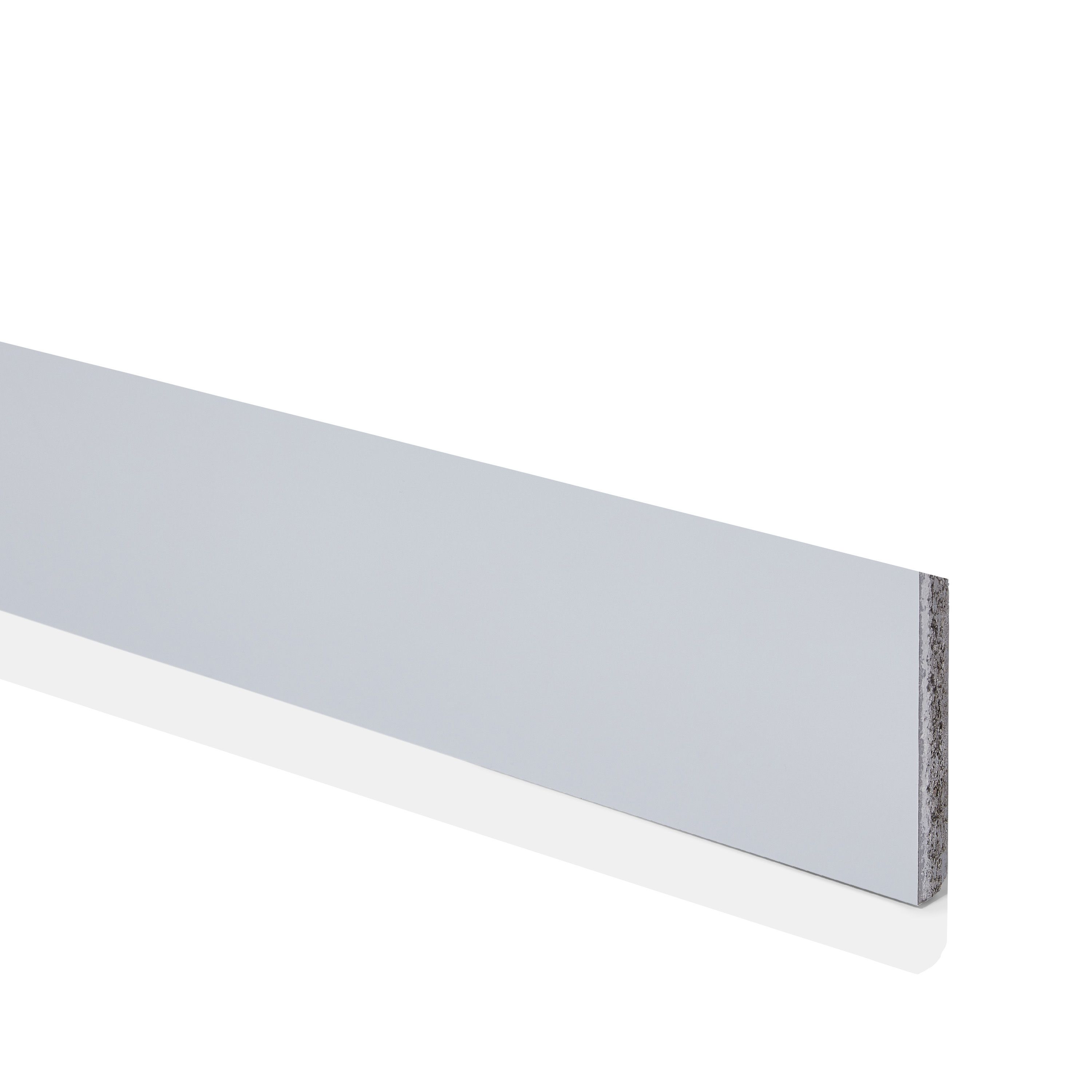 GoodHome Alisma High gloss grey slab Plinth (W)2400mm Departments