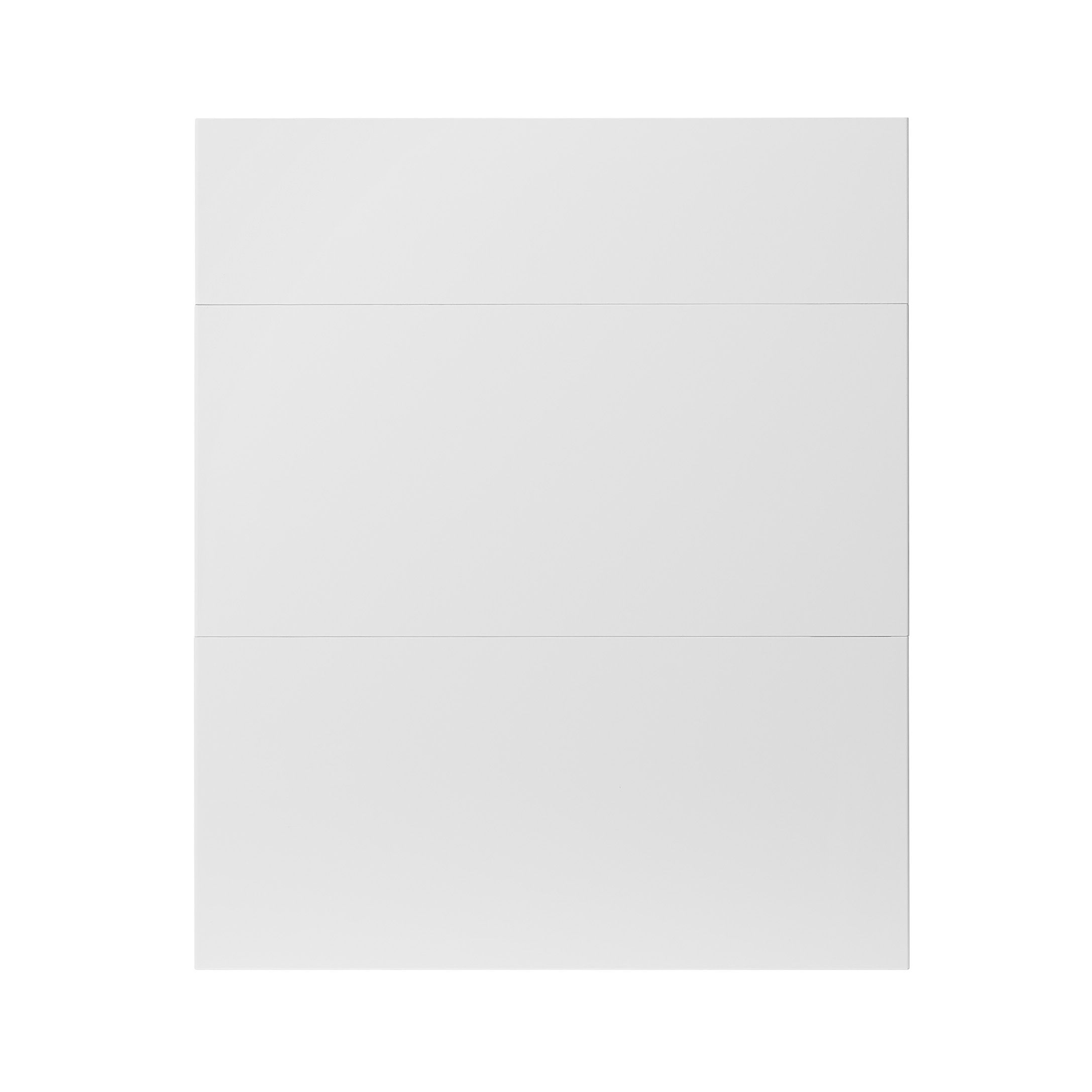 GoodHome Stevia Gloss white slab Drawer front (W)600mm, Pack of 3