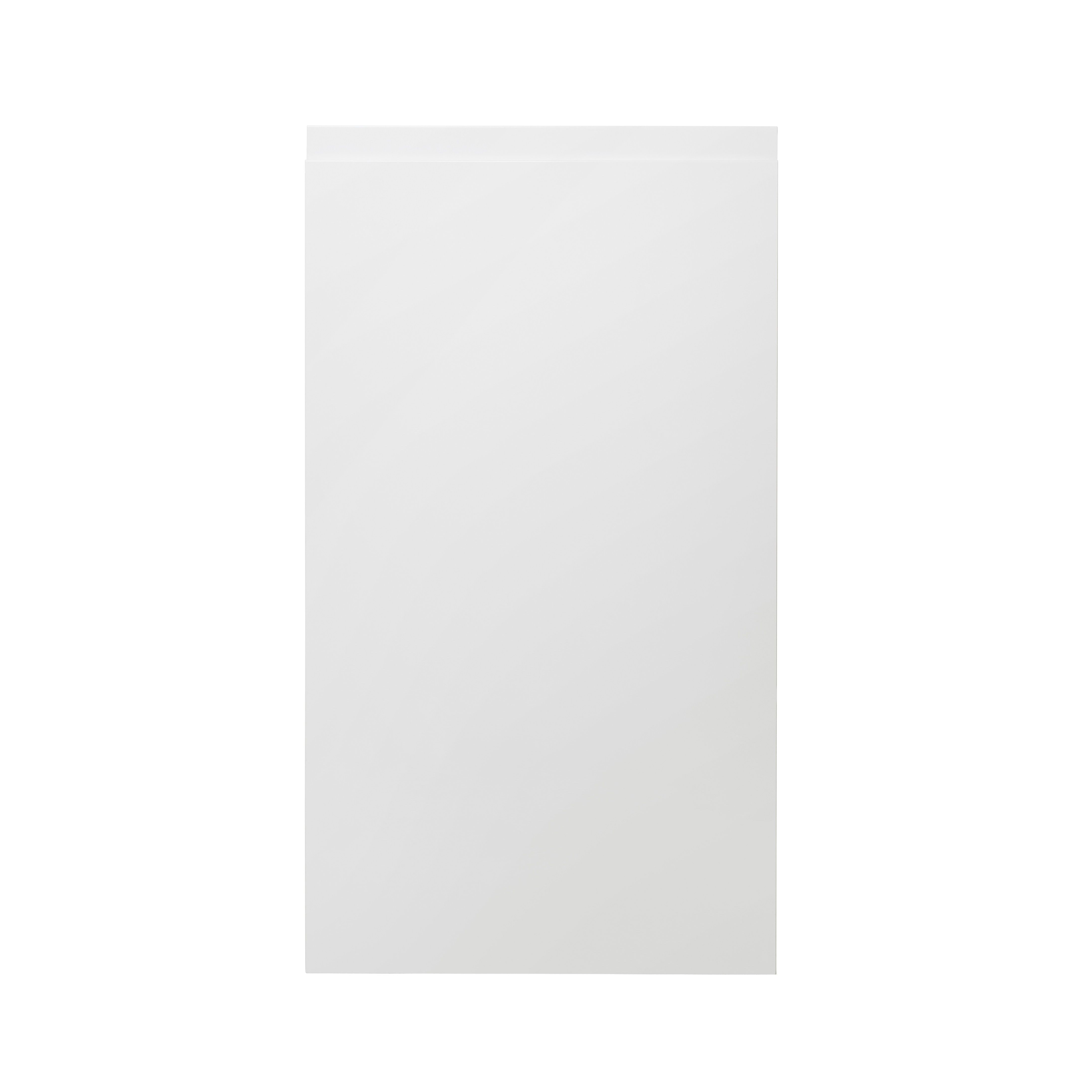 GoodHome Garcinia Gloss white integrated handle Highline Cabinet door (W)400mm (H)715mm (T)19mm