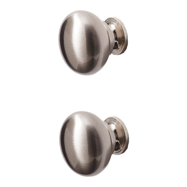 Goodhome Chervil Brushed Nickel Effect Knob Cabinet Handle L 32mm