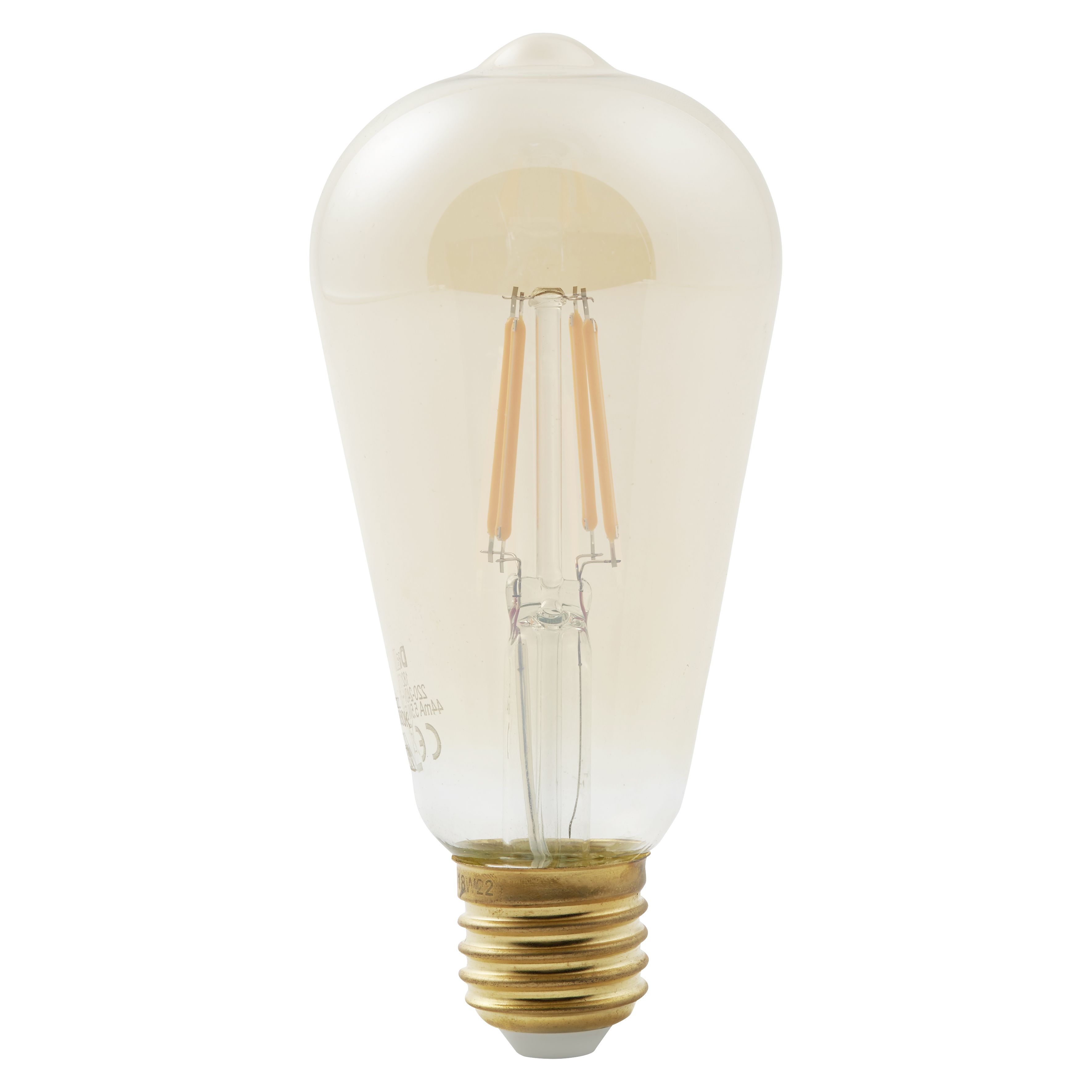 Diall E27 6W 470lm ST64 Warm white LED Filament Light bulb Departments DIY at B&Q
