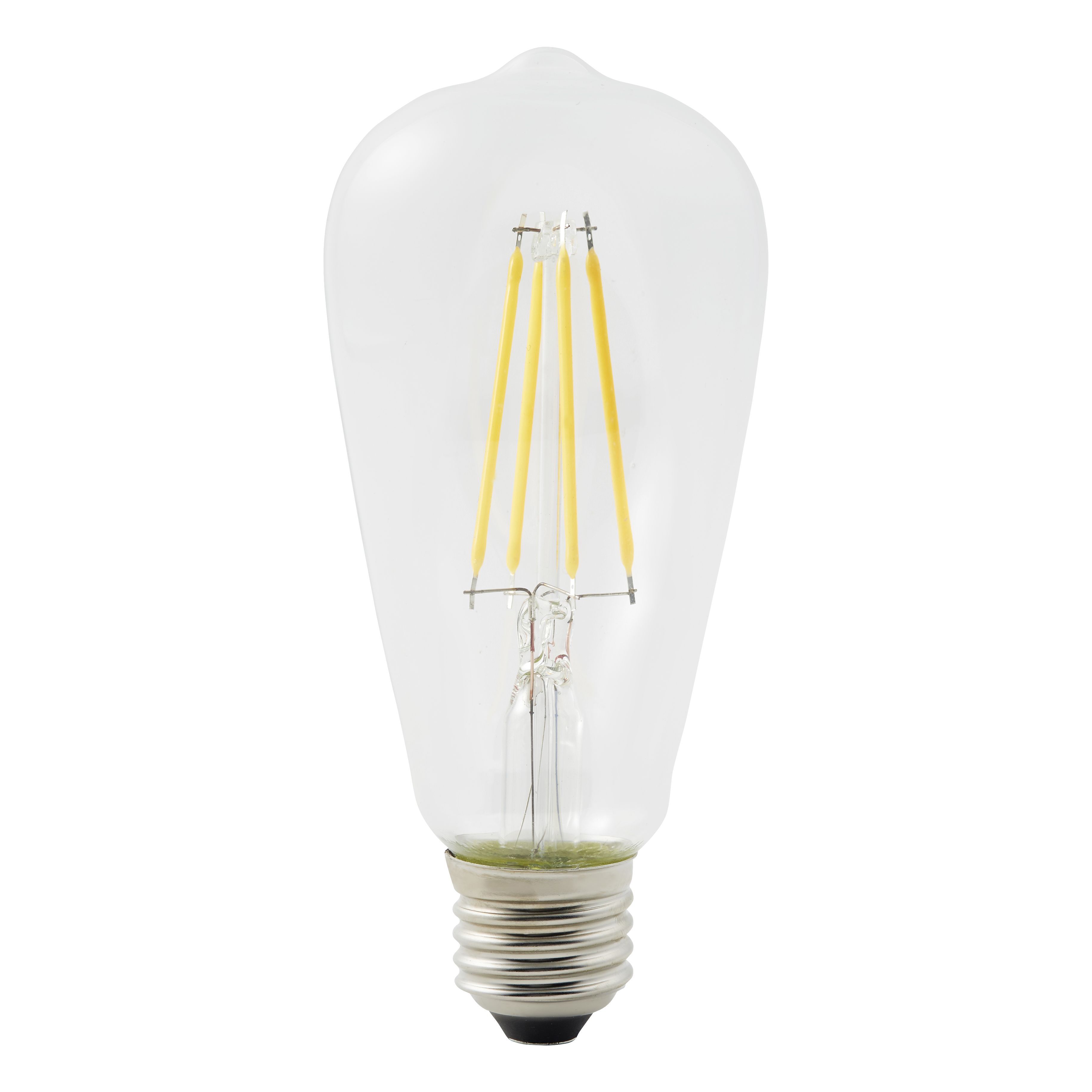 Diall E27 7W 806lm ST64 Warm white LED Filament Light bulb ...