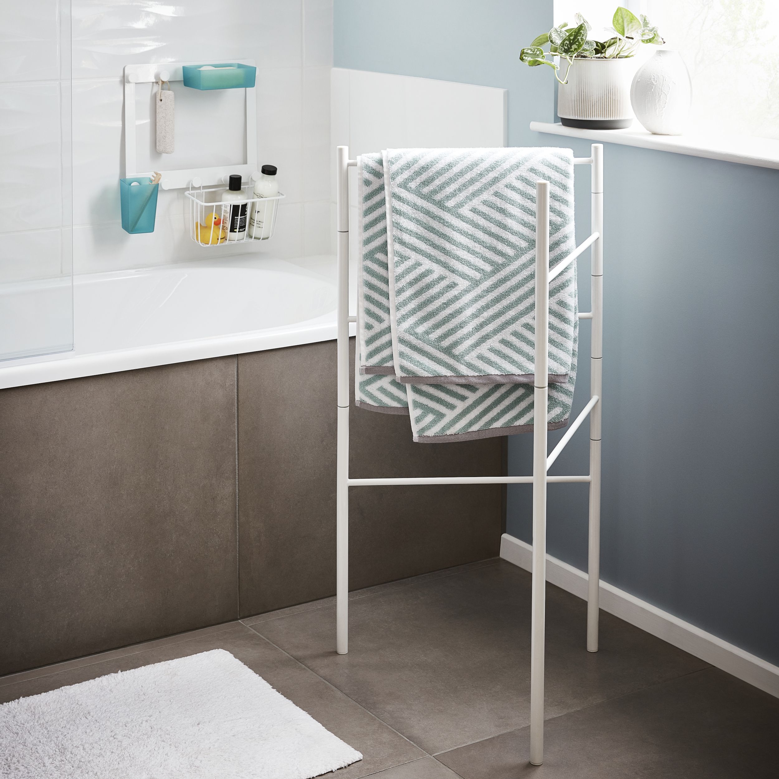 GoodHome Koros Freestanding White Towel rail (W)470mm Departments DIY at B&Q