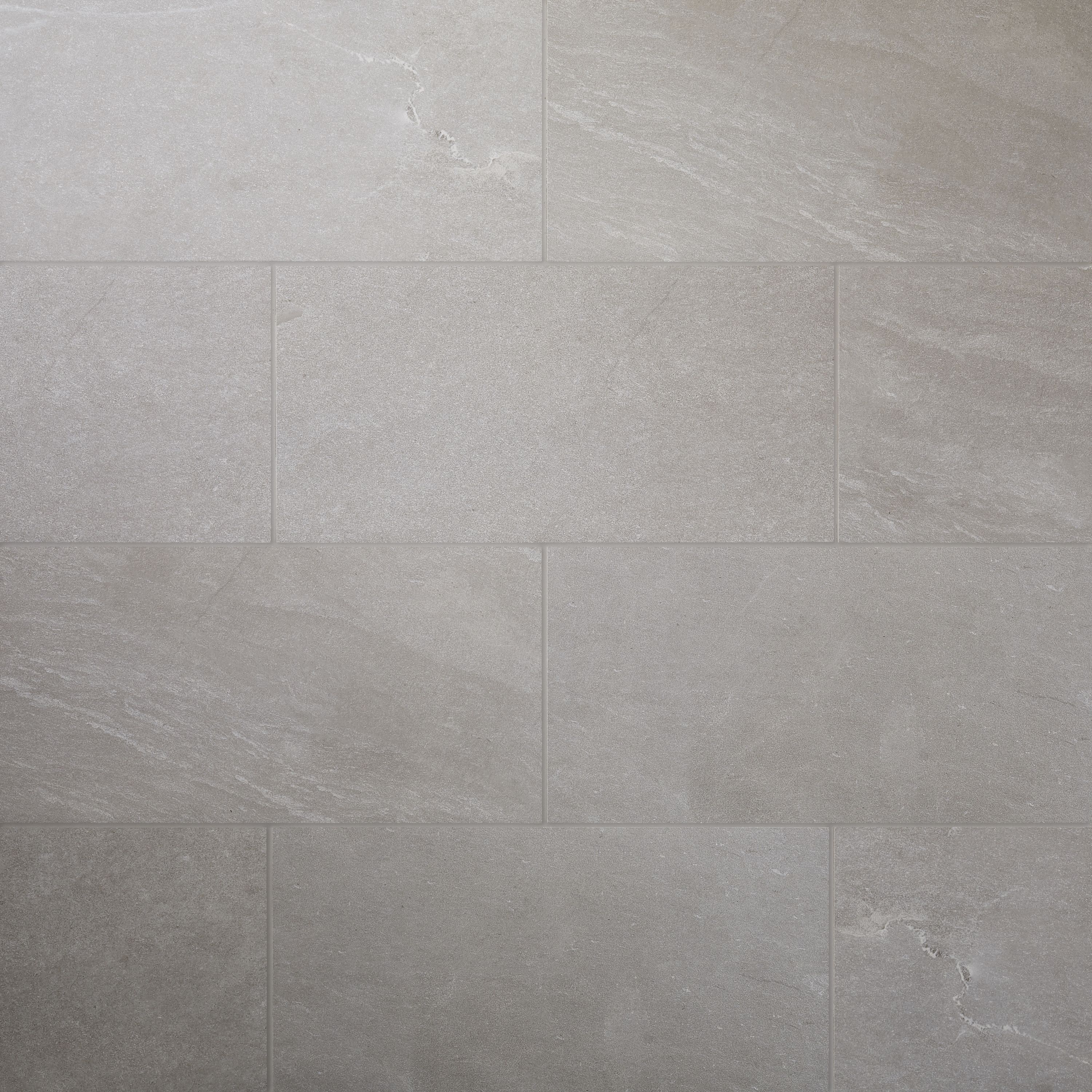 Slate Light grey Matt Stone effect Porcelain Floor tile, Pack of 6, (L ...