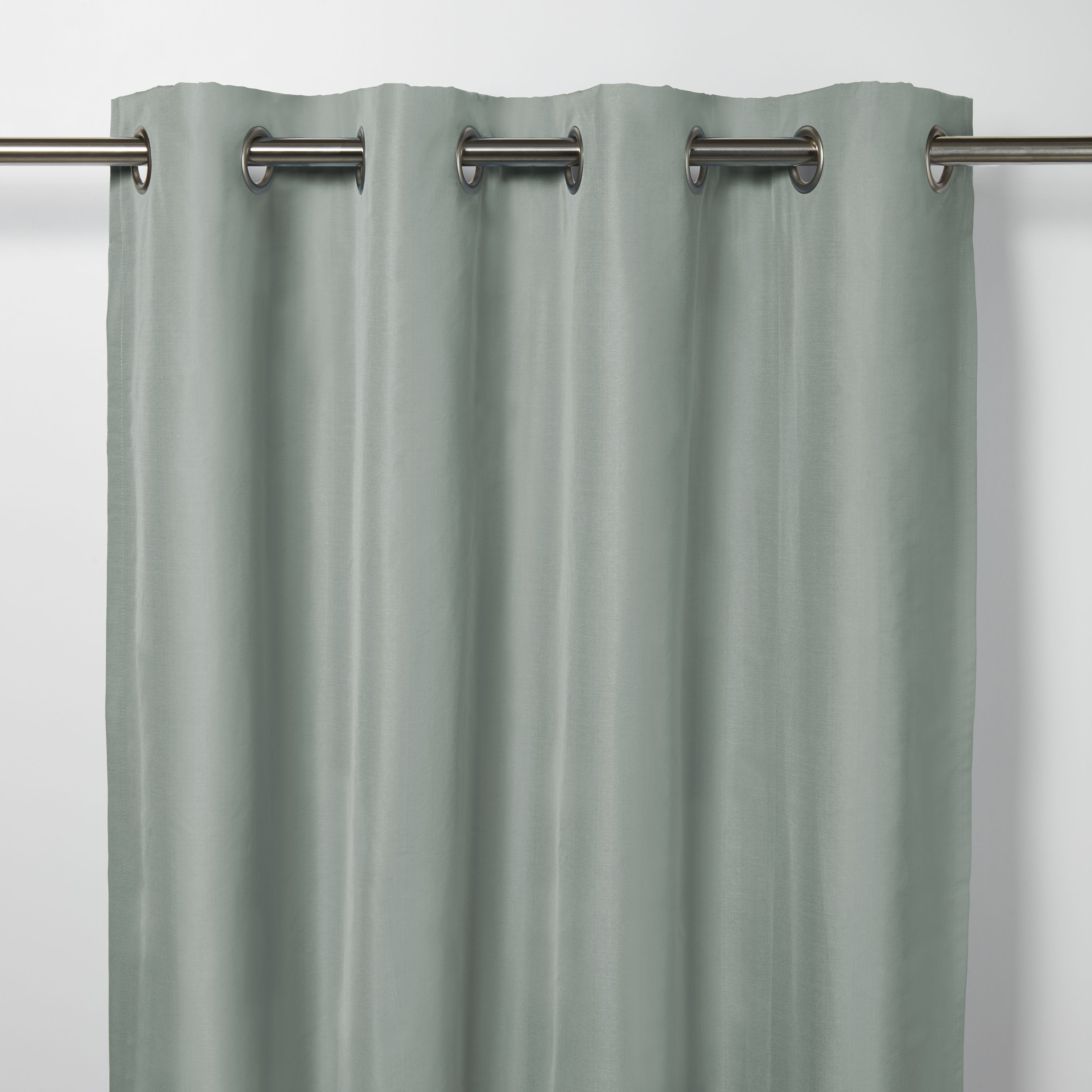 Klama Blue Grey Plain Blackout Eyelet Curtain W 167cm L 228cm