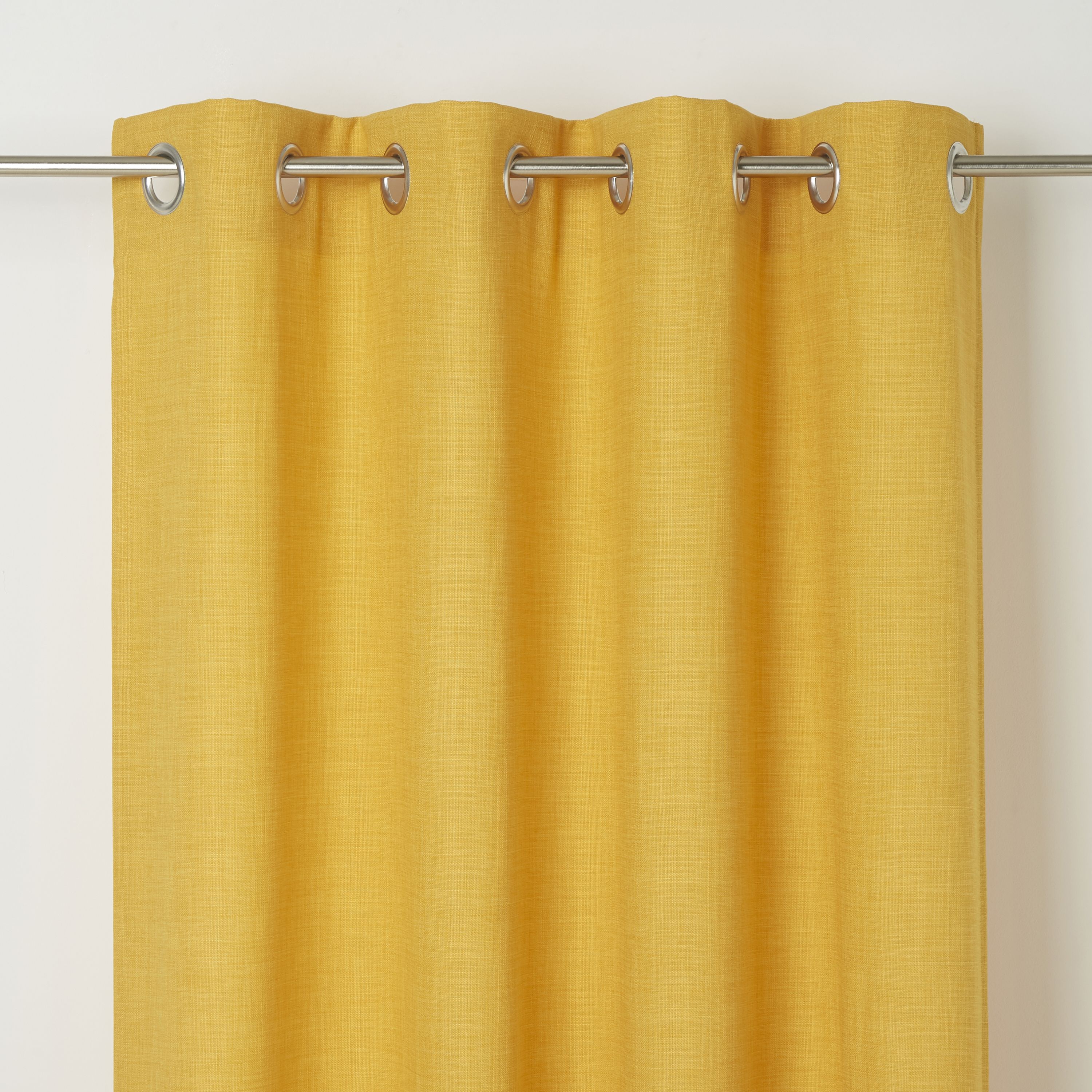 Novan Yellow Plain Blackout Eyelet Curtain W 167cm L 183cm