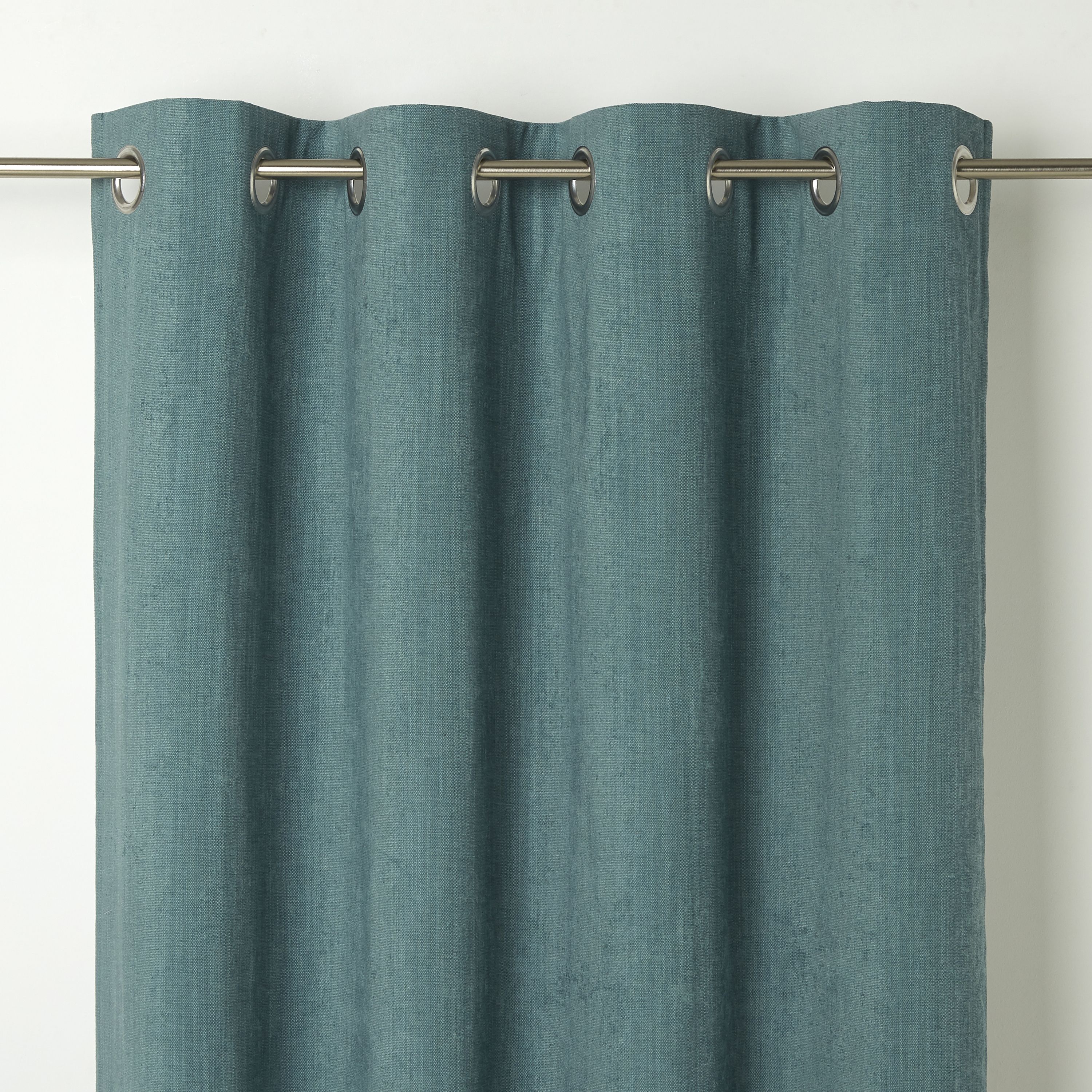 Pahea Blue Green Chenille Blackout Eyelet Curtain W 167cm L