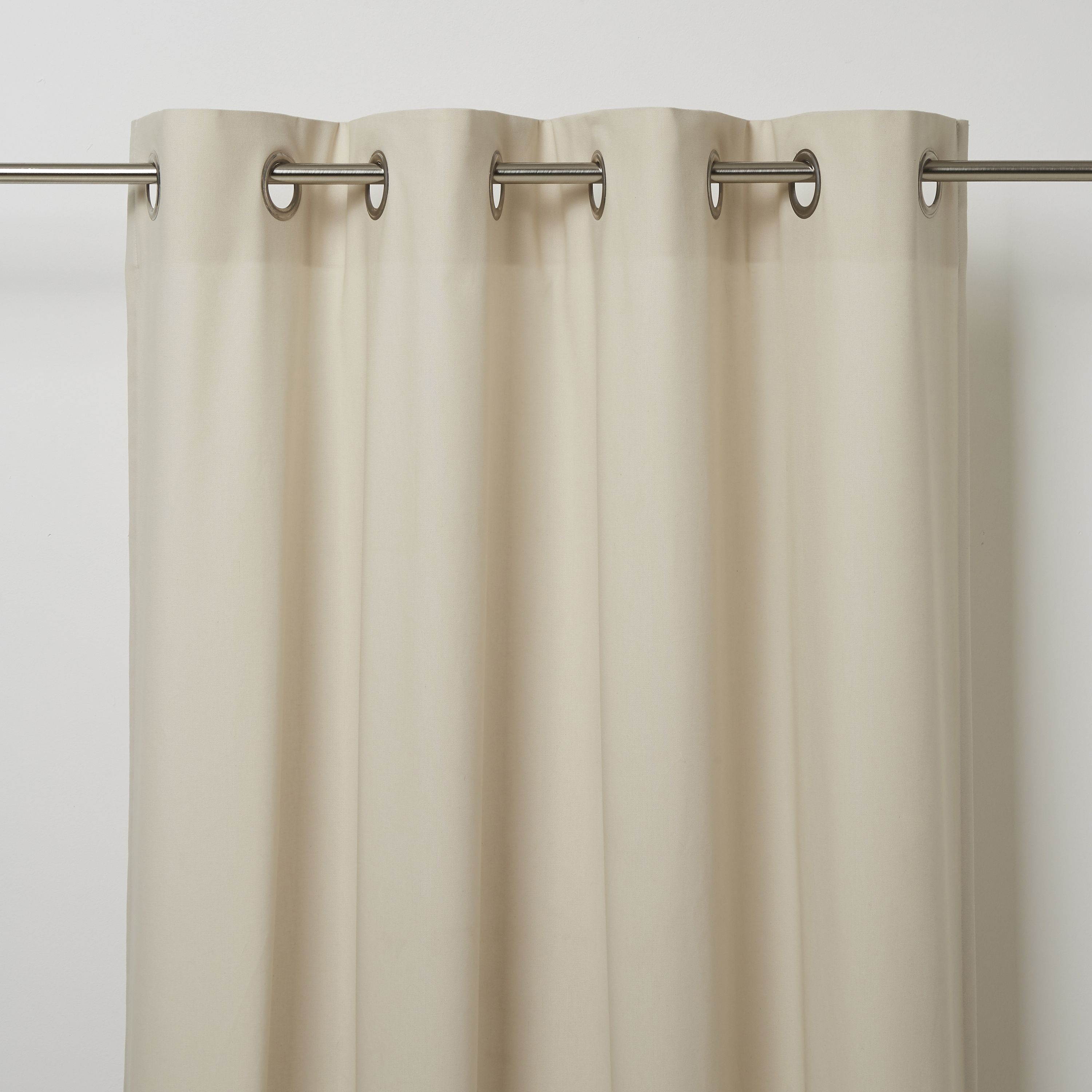 Hiva Beige Plain Unlined Eyelet Curtain (W)167cm (L)228cm, Single