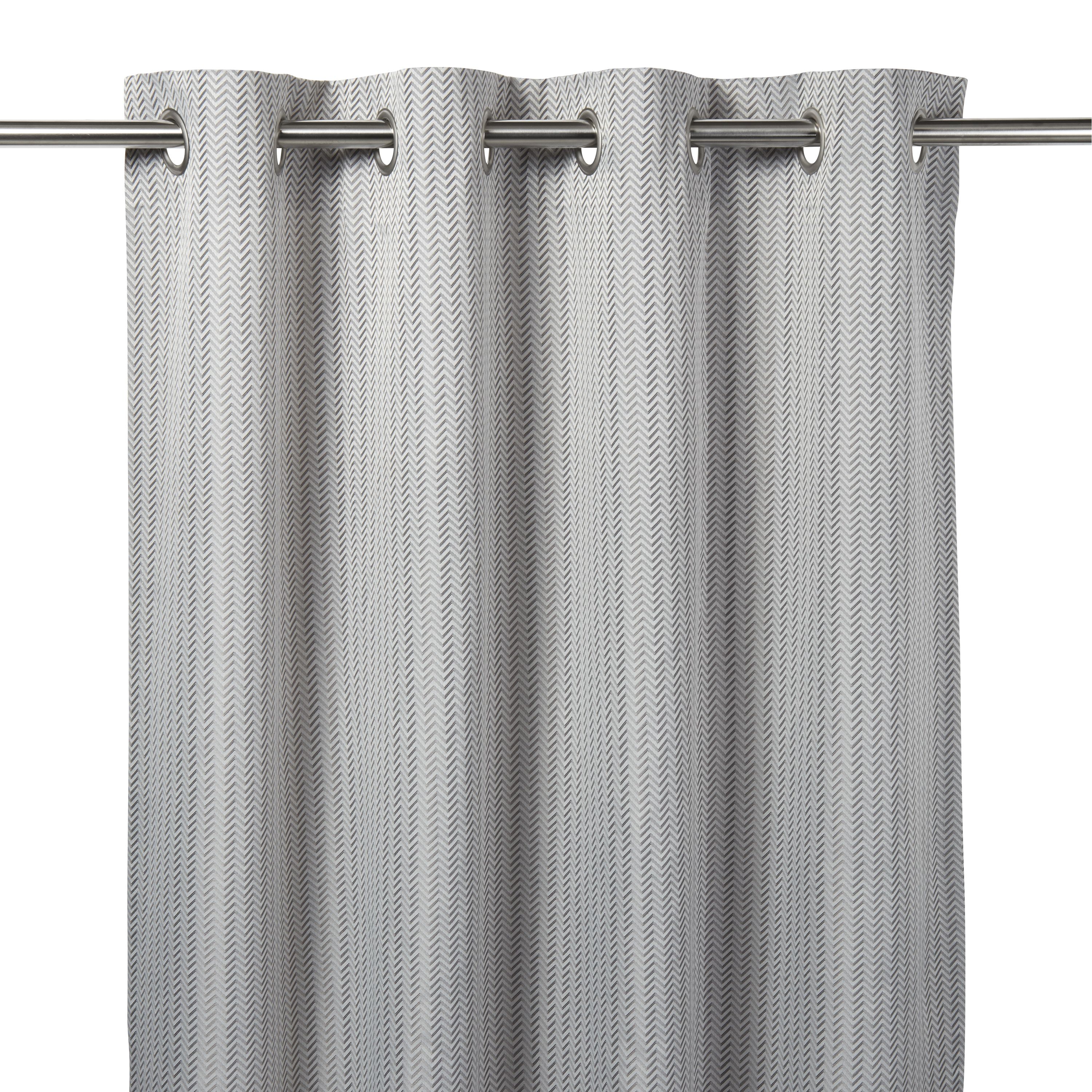 Jalna Grey Herringbone Unlined Eyelet Curtain W 167cm L 183cm