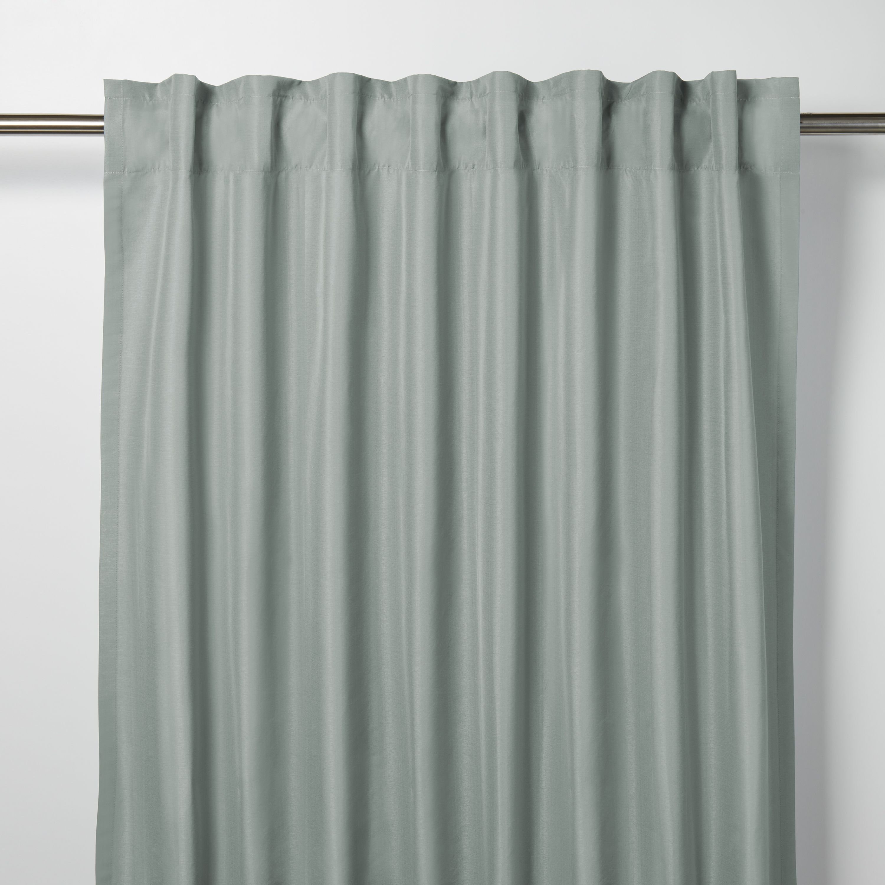 Klama Blue Grey Plain Unlined Pencil Pleat Curtain W 167cm L