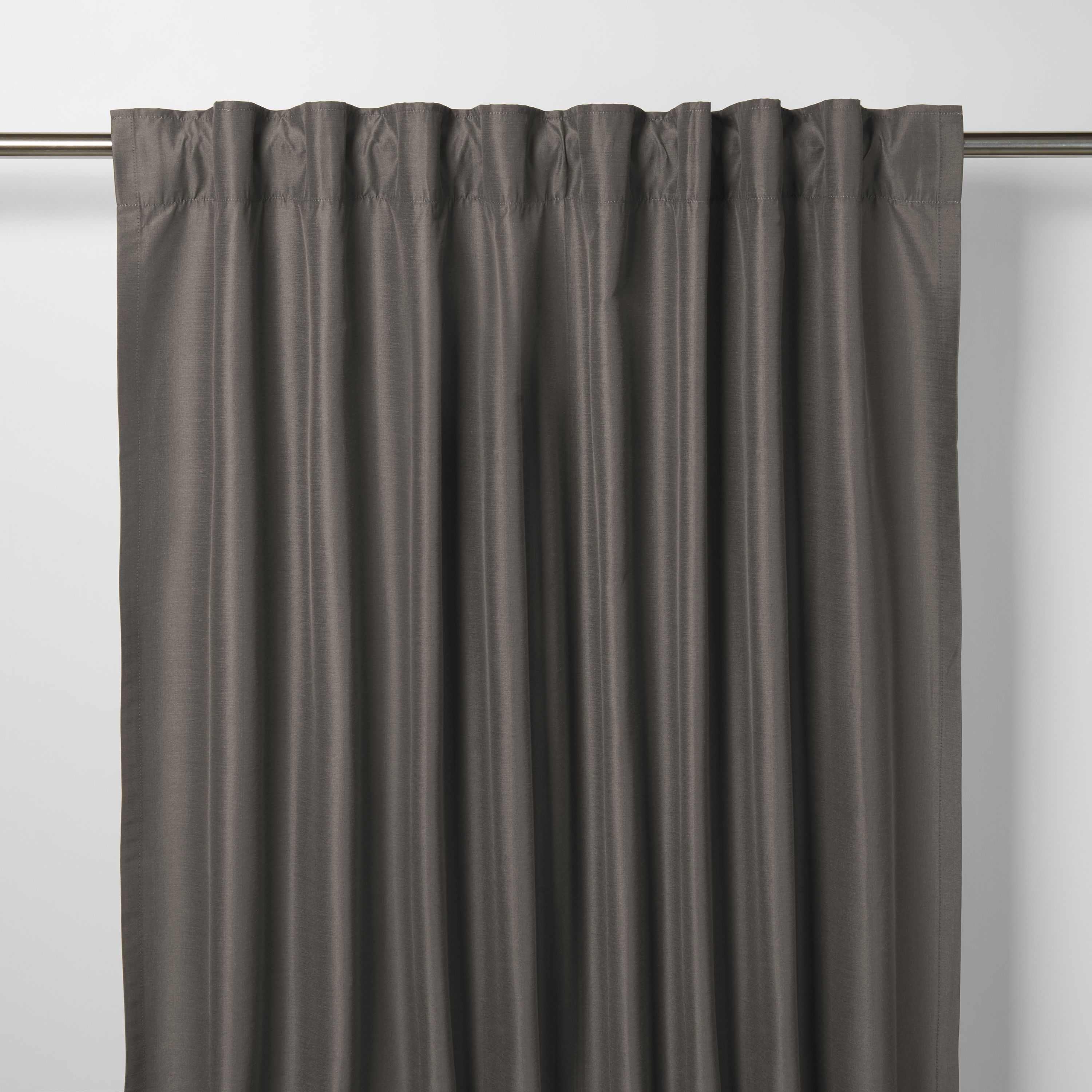 Klama Dark Grey Plain Unlined Pencil Pleat Curtain W 167cm L