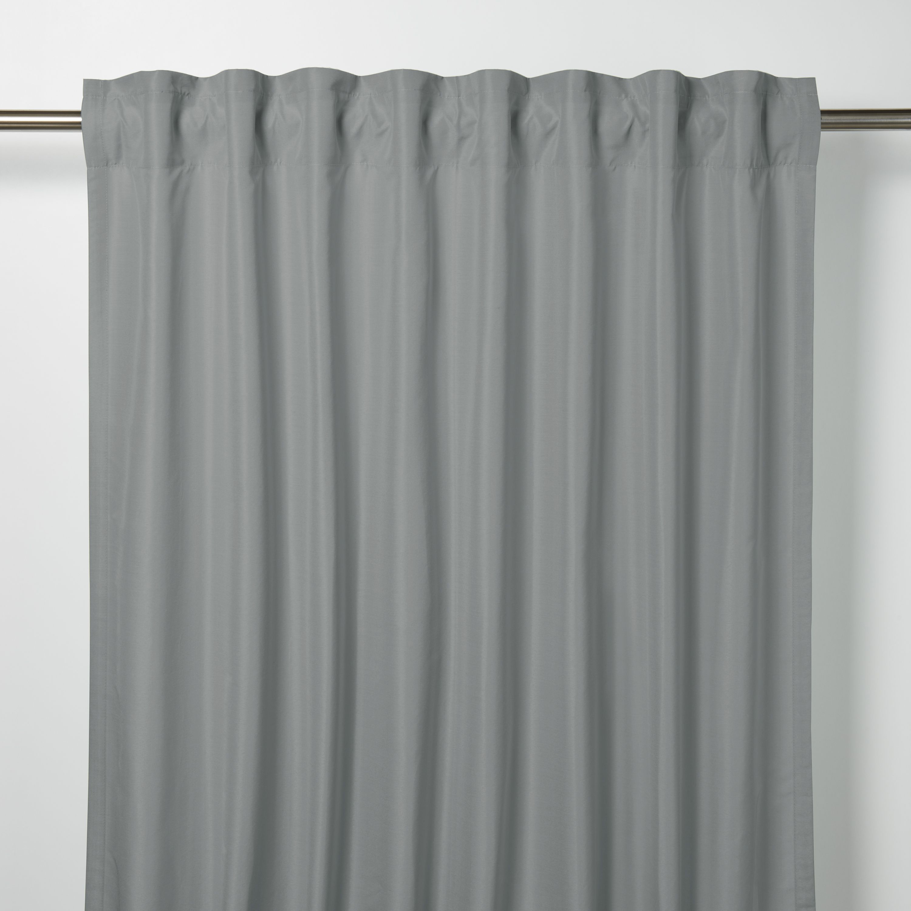 Klama Grey Plain Unlined Pencil Pleat Curtain W 117cm L 137cm