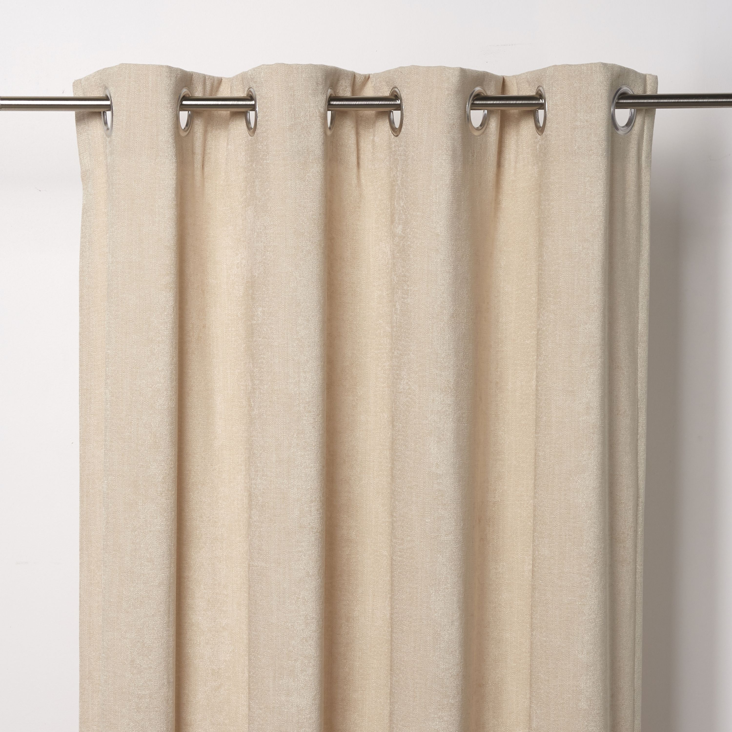 Pahea Beige Chenille Lined Eyelet Curtain (W)167cm (L)228cm, Single