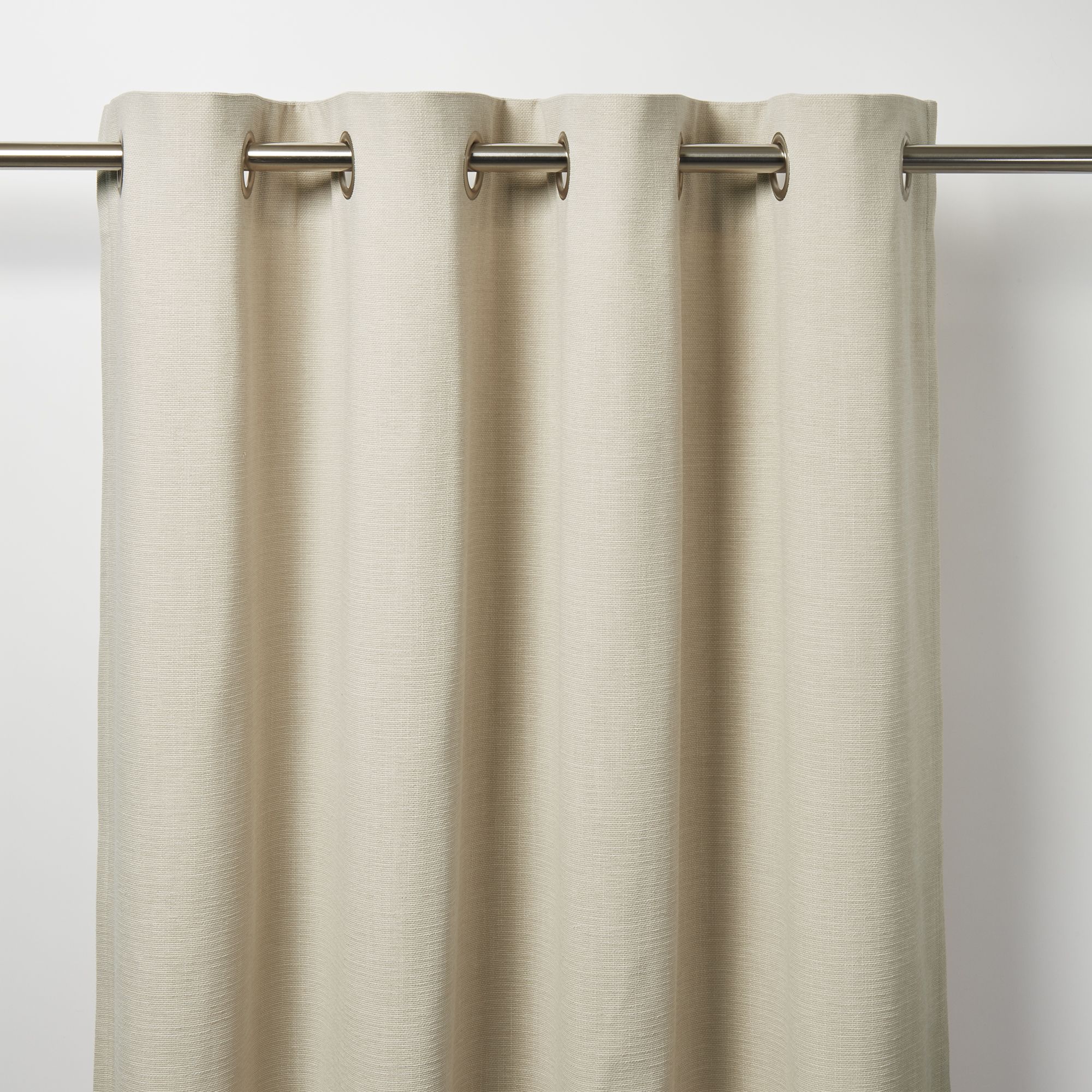 Tiga Beige Plain Unlined Eyelet Curtain (W)167cm (L)183cm, Single