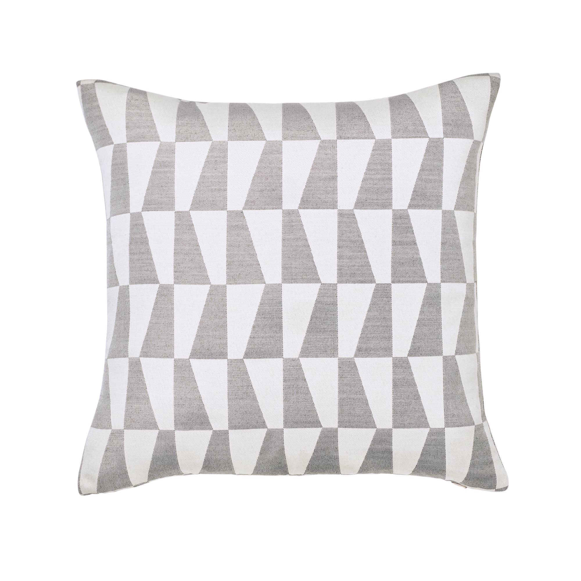 Lindi Geometric Grey & white Cushion Departments DIY at B&Q
