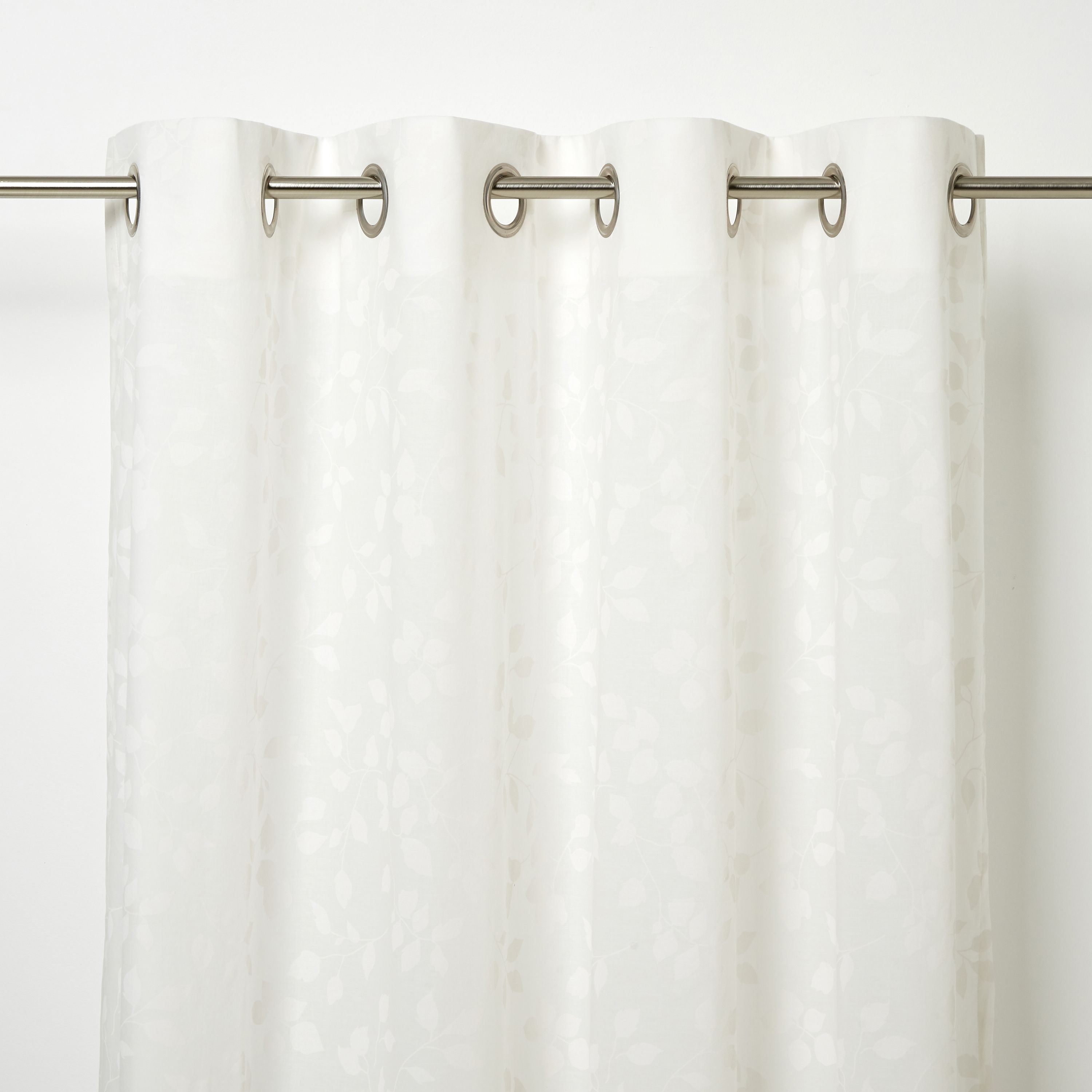 Miri White Floral Unlined Eyelet Curtain (W)280cm (L)260cm, Single Departments DIY at B&Q