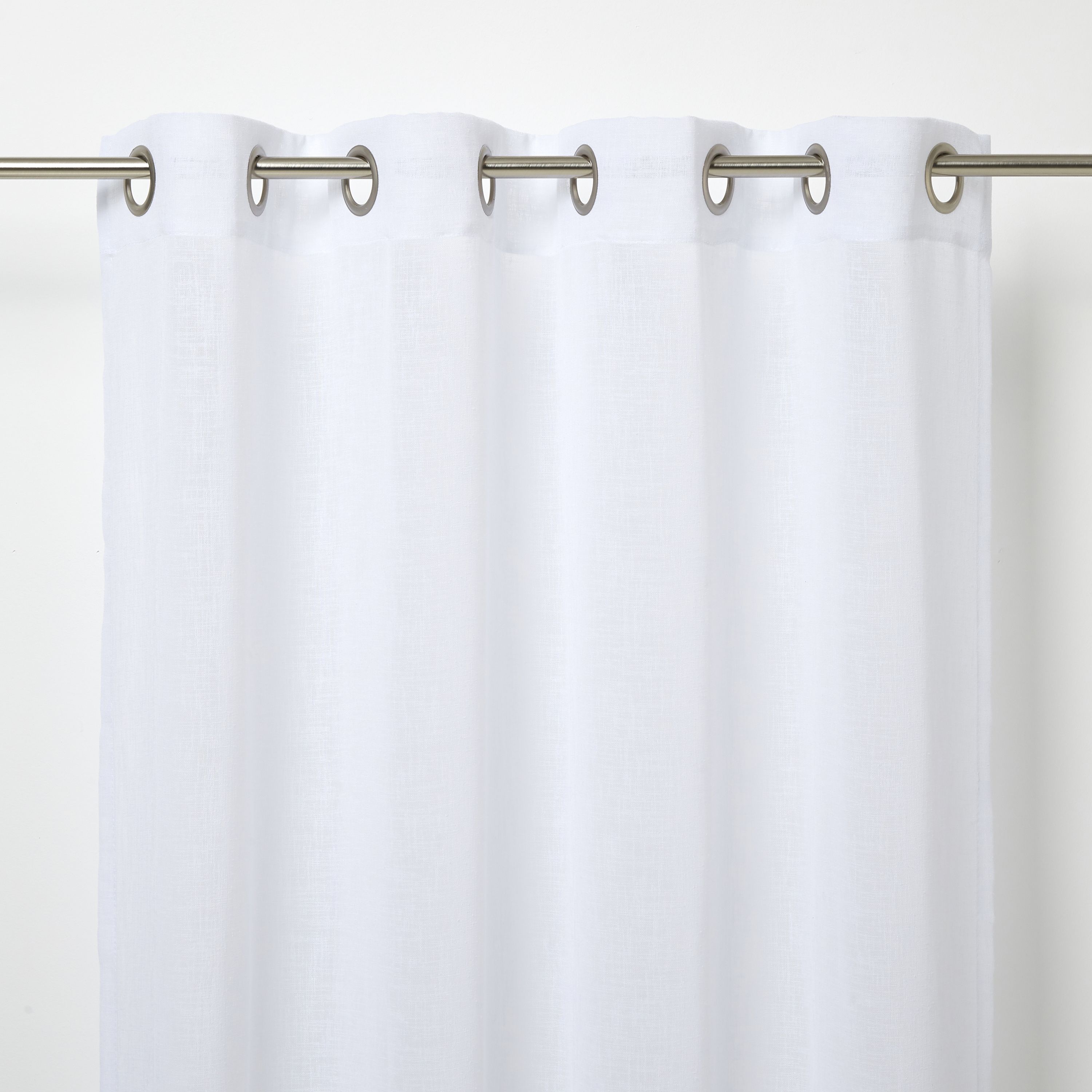 Howley White Plain Unlined Eyelet Voile Curtain W 140cm L 260cm