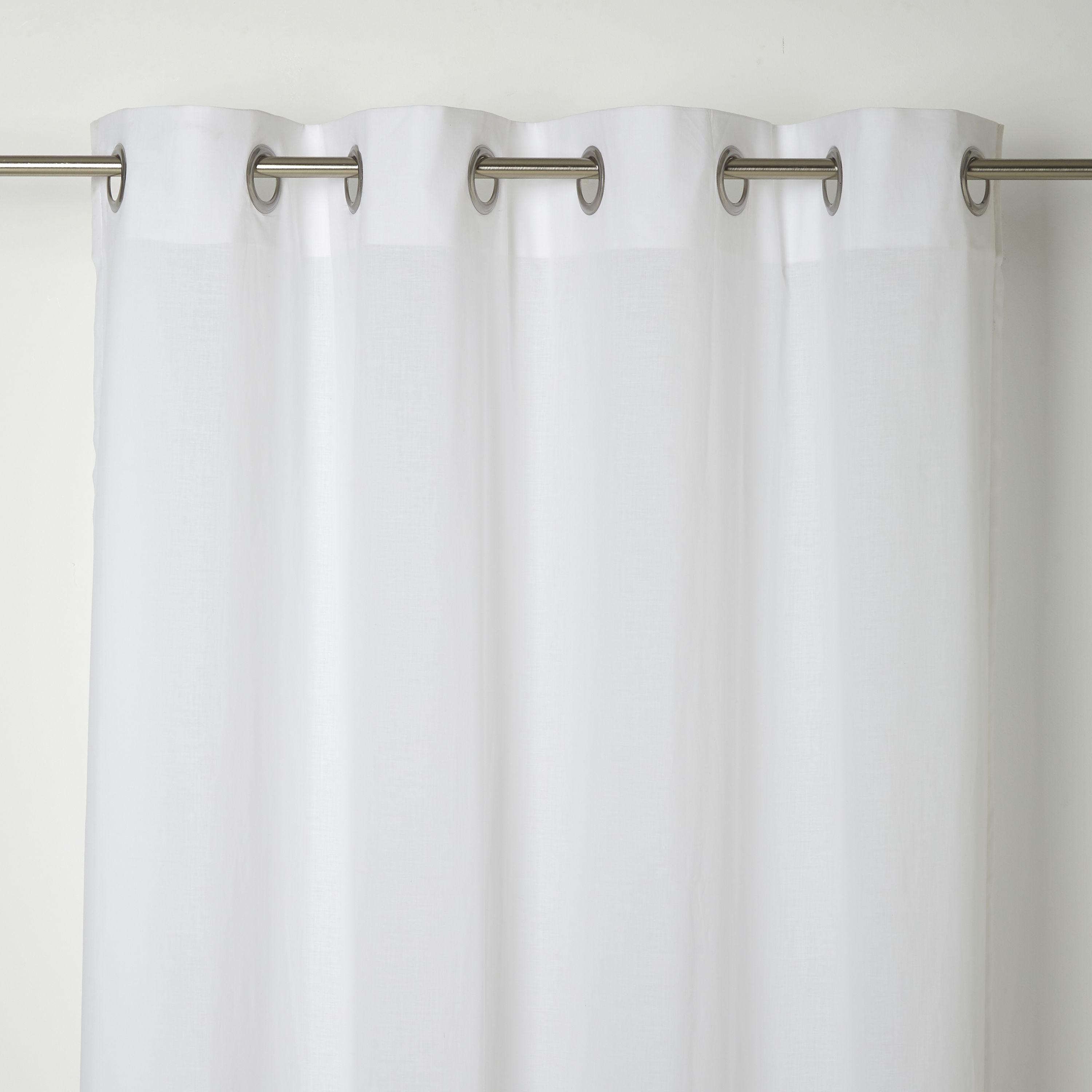 Mayna White Solid Unlined Eyelet Curtain (W)140cm (L)260cm, Single ...