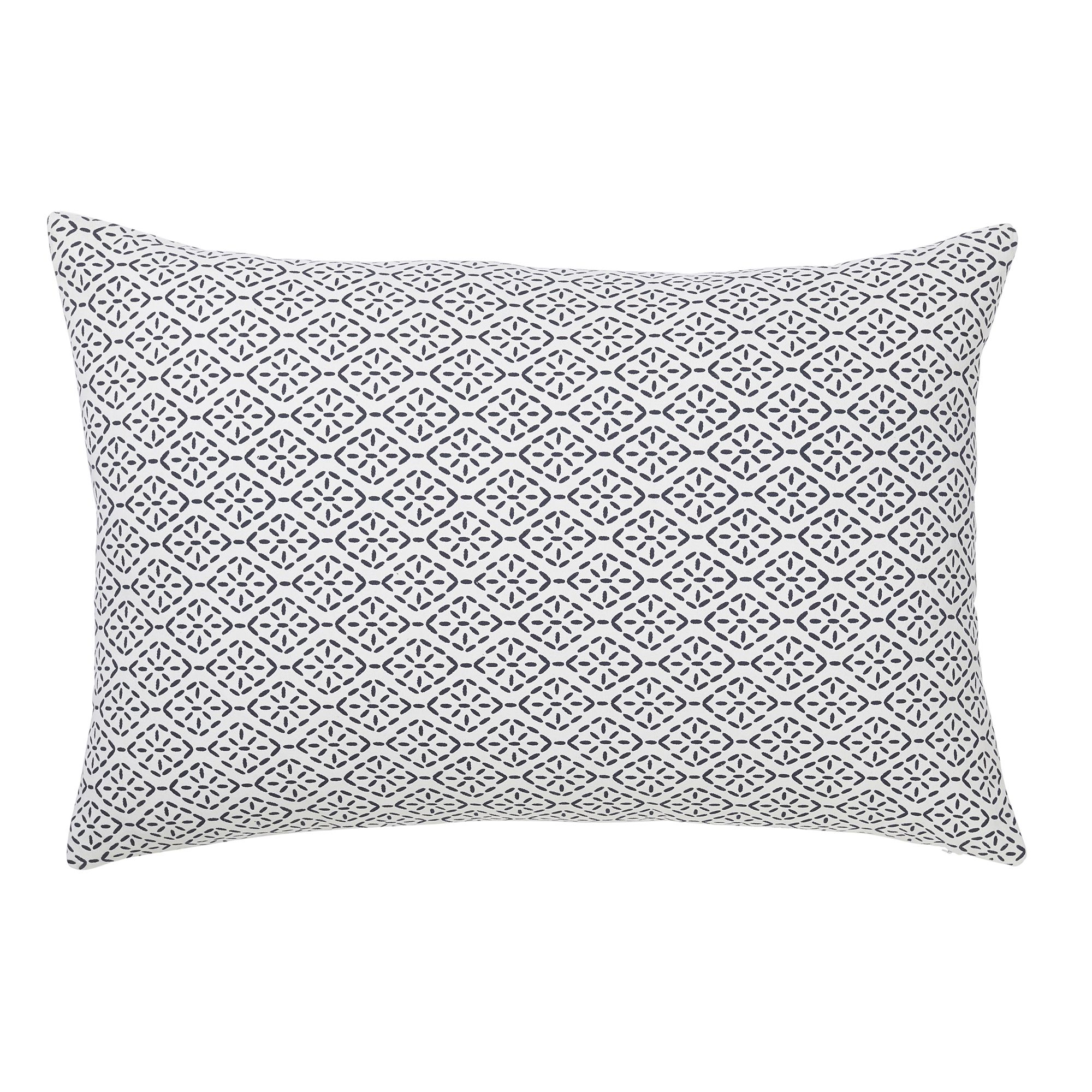 Dashes Patterned Black & white Cushion | Departments | DIY at B&Q