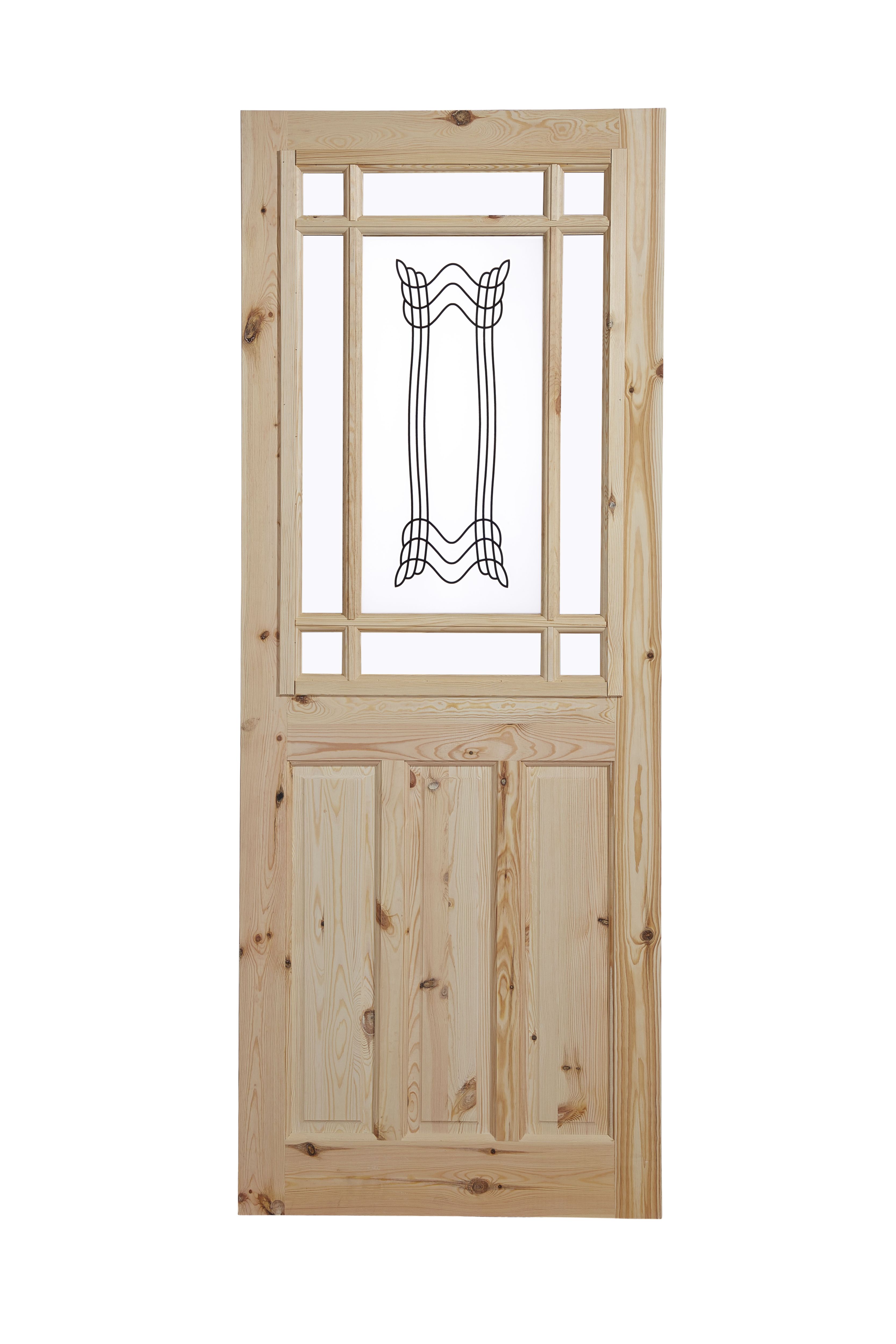 2 Panel Knotty pine Internal Door, (H)1981mm (W)838mm