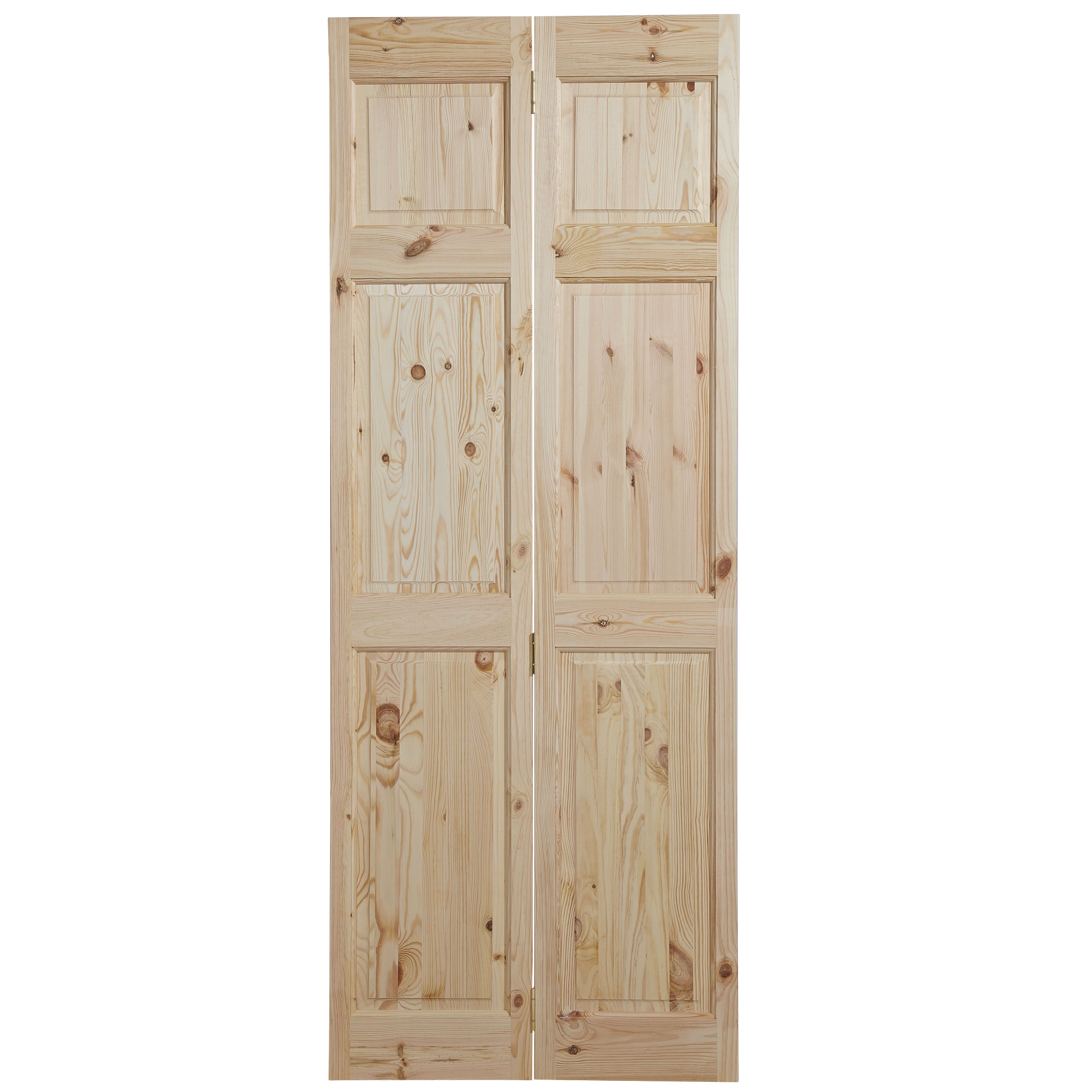 6 Panel Knotty Pine Internal Bi Fold Door Set H 1981mm W 686mm Departments Diy At B Q