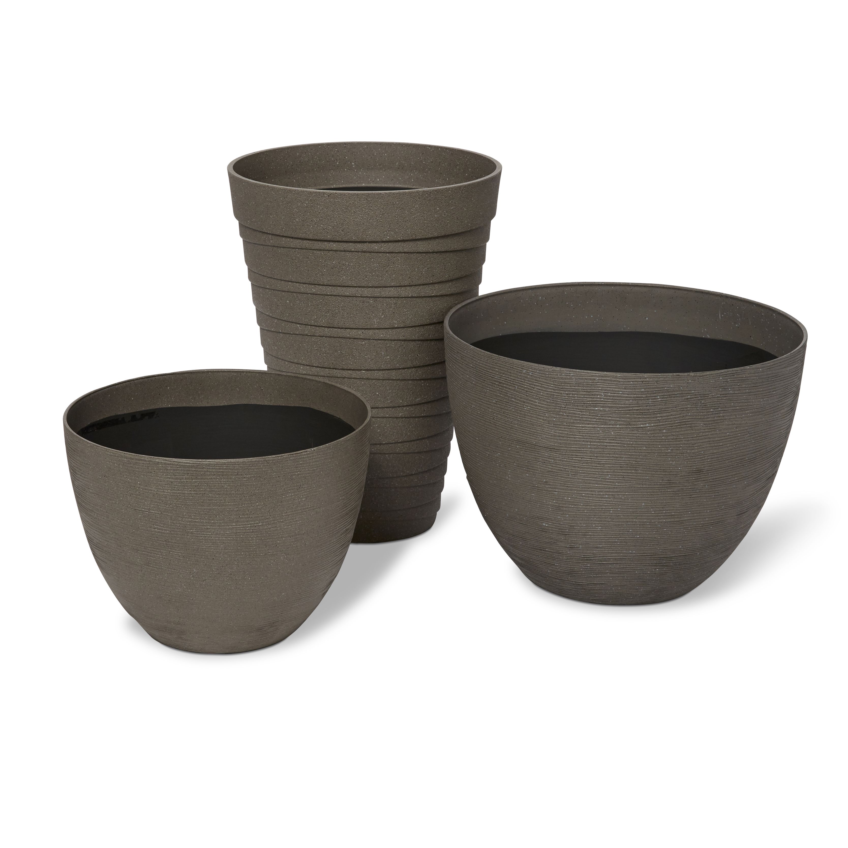 Momoka Grey Plastic Plant pot (Dia)50cm Departments TradePoint