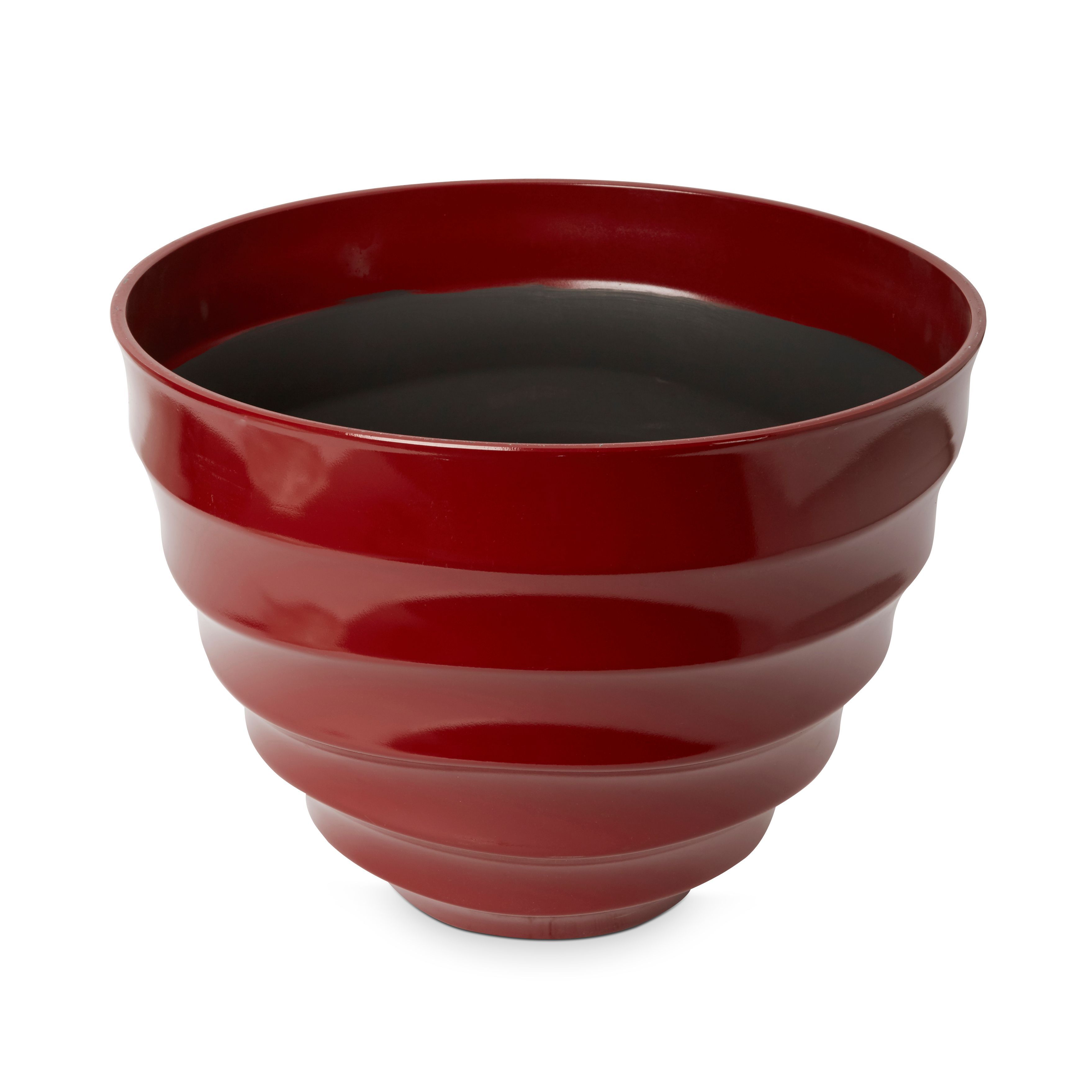 Momoka G Red Plastic Ribbed Plant pot Dia 50cm Momoka G Red Plastic Ribbed Plant pot Dia 50cm