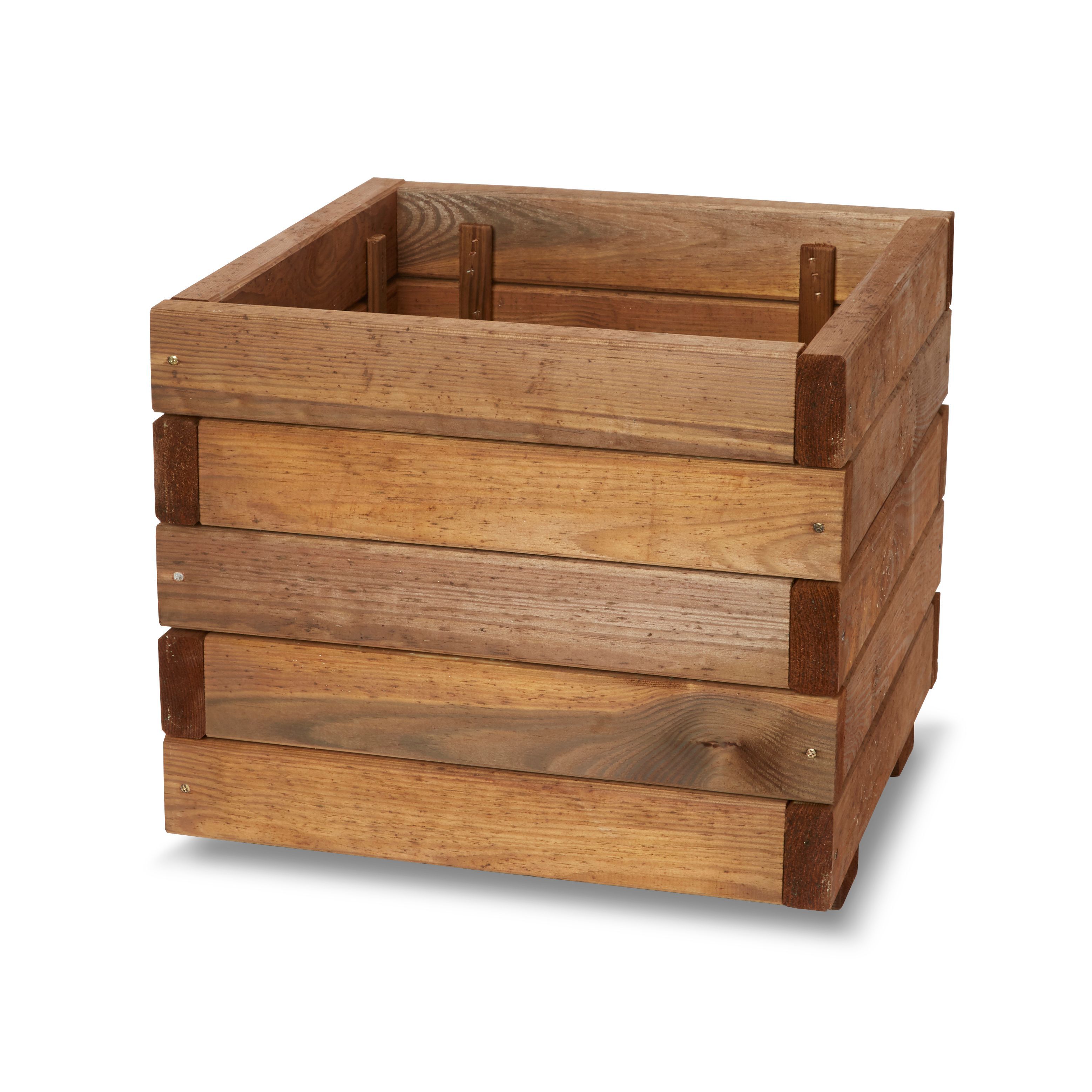 Bopha Square Wooden Planter (H)350mm (Dia)400mm | Departments | DIY At B&Q