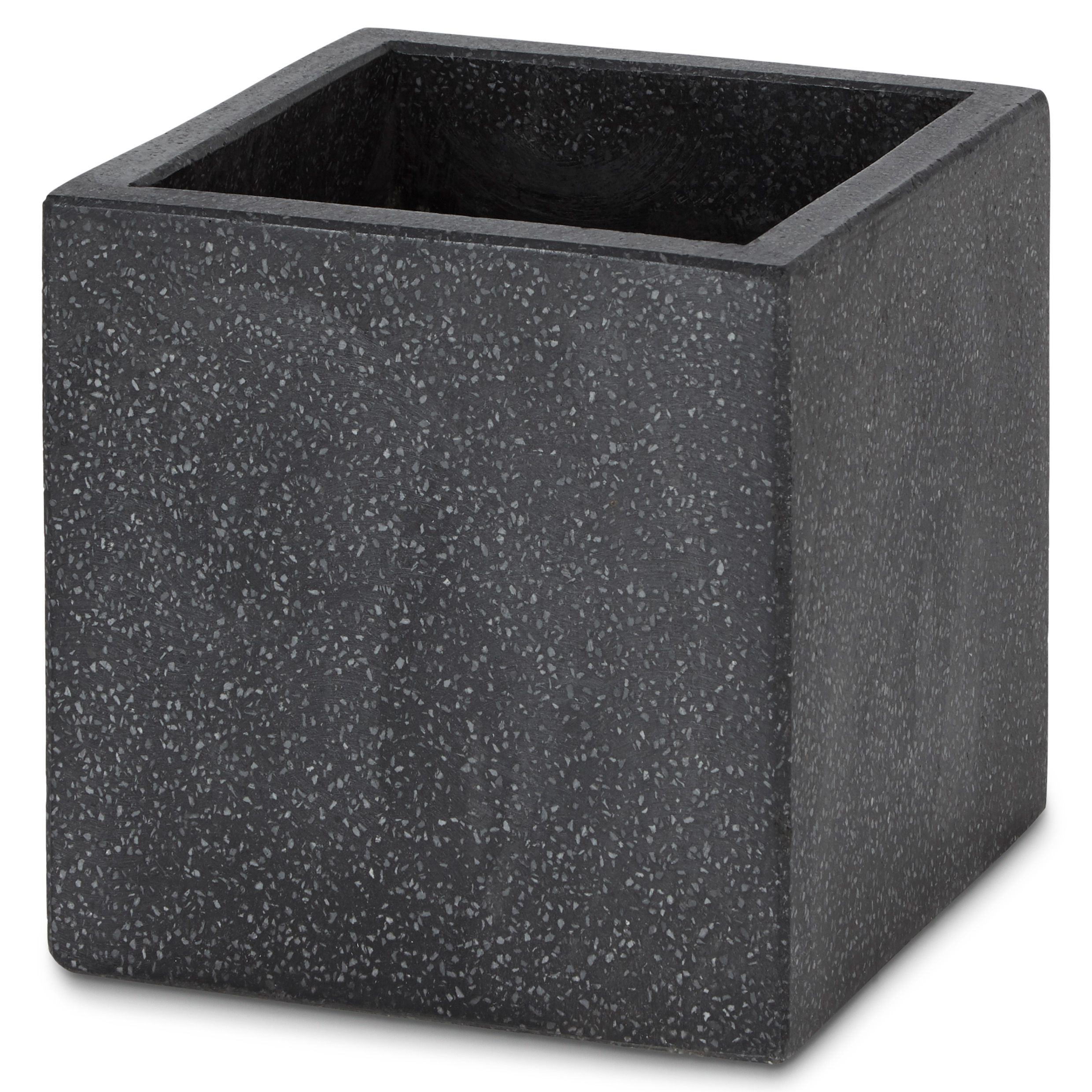 Hoa Square Dark grey Pot (H)300mm (L)300mm Departments DIY at B&Q