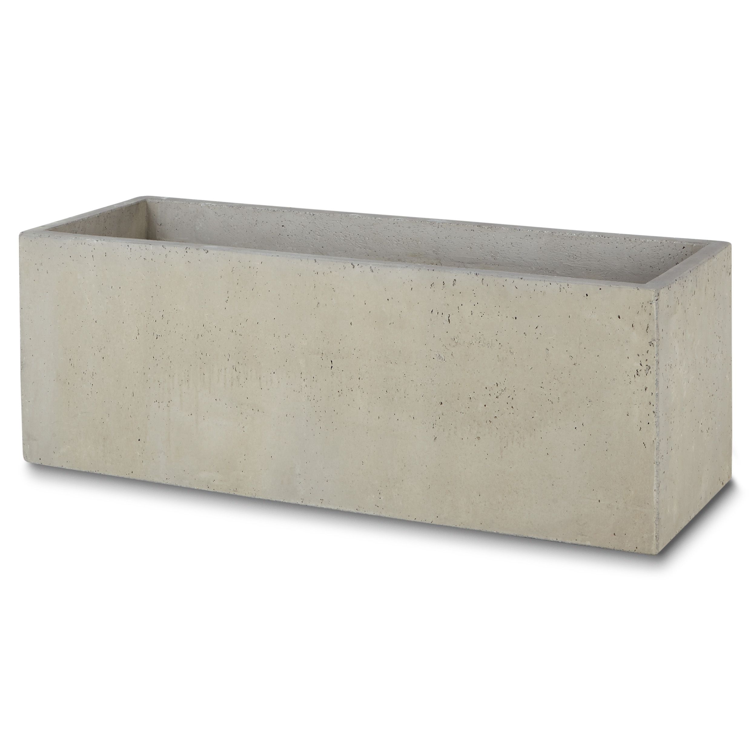 Hoa Light grey Plastic Rectangular Trough 100cm | Departments | DIY at B&Q
