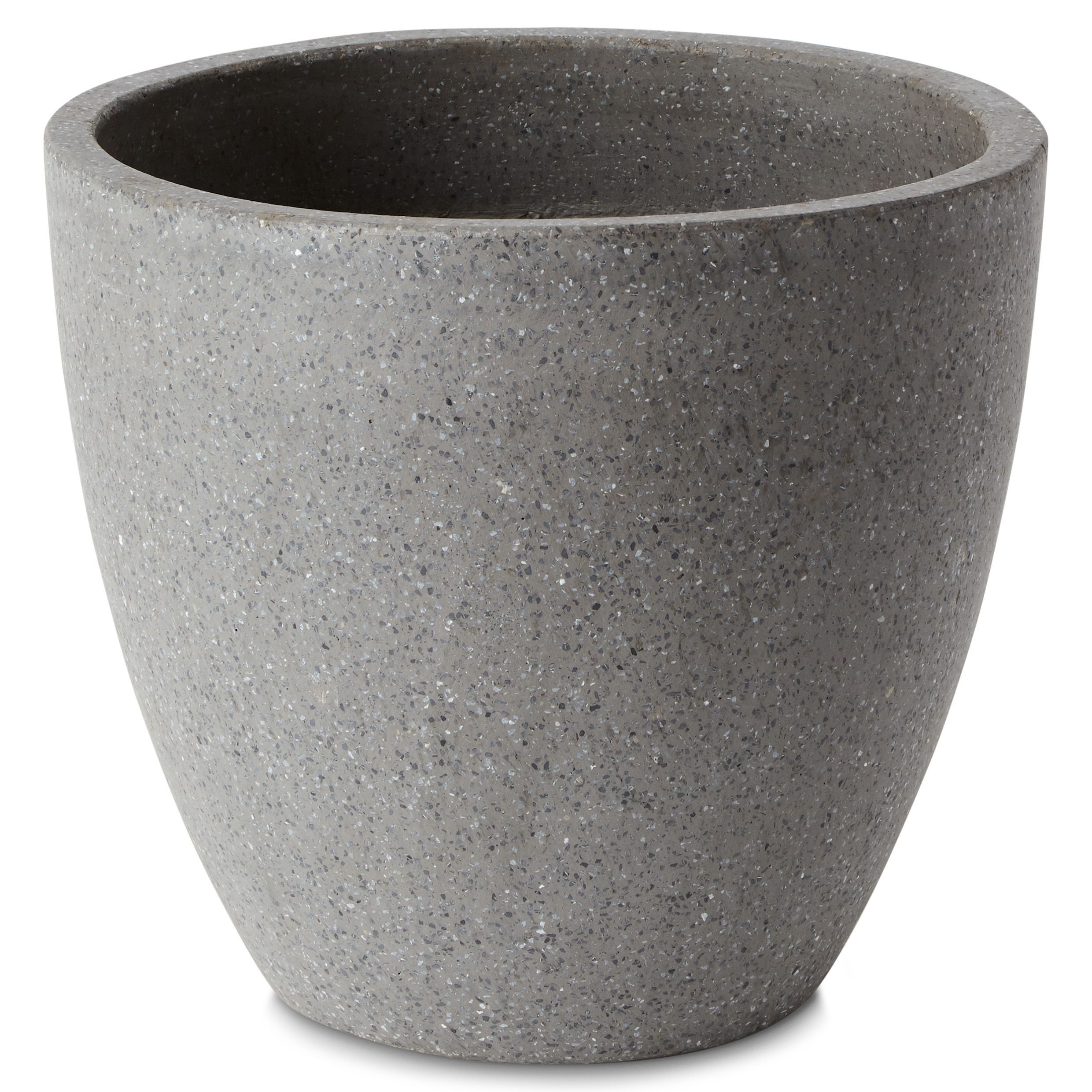 Hoa Dark grey Concrete effect Fibre clay Plant pot (Dia)41cm