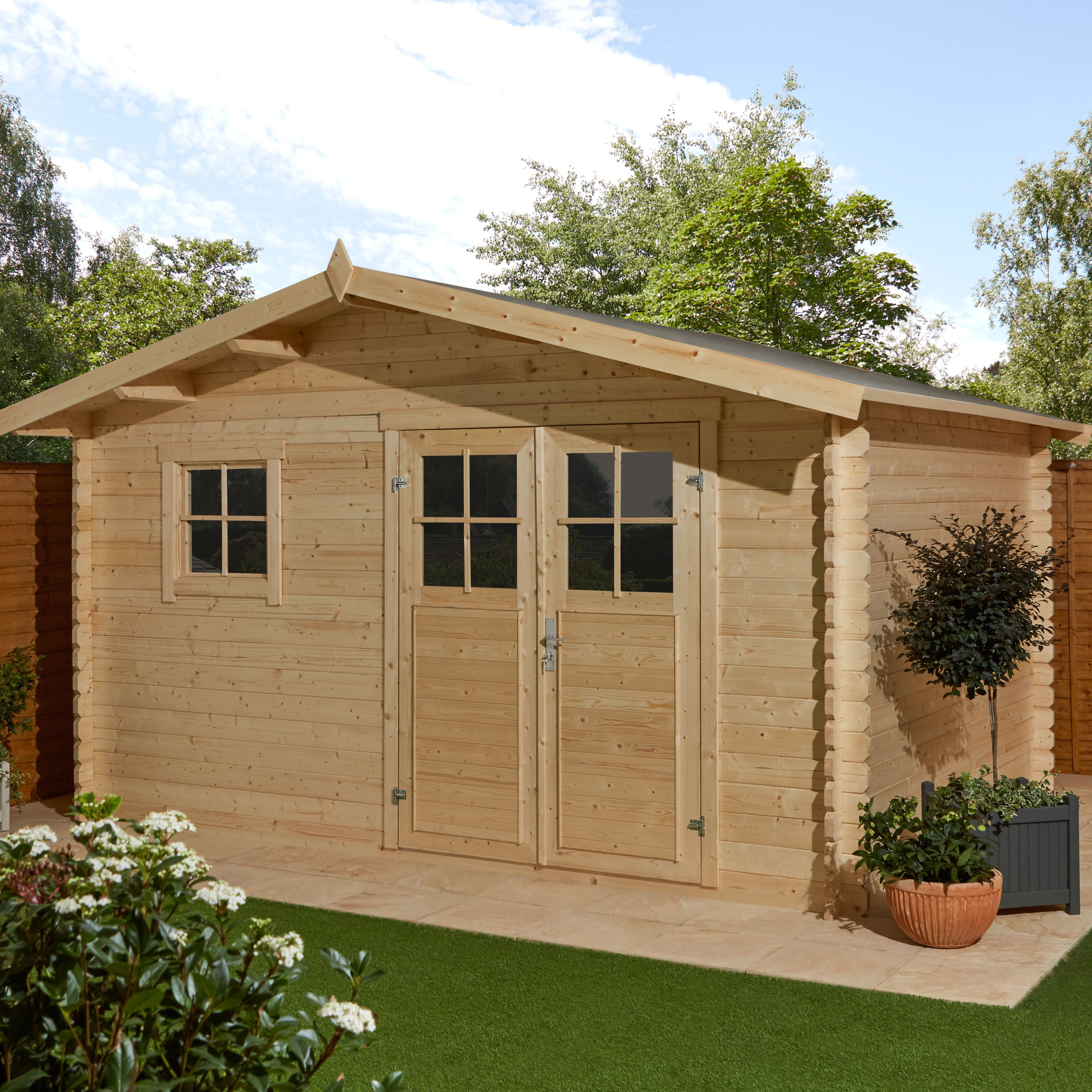 12x10 taman apex roof tongue & groove wooden shed