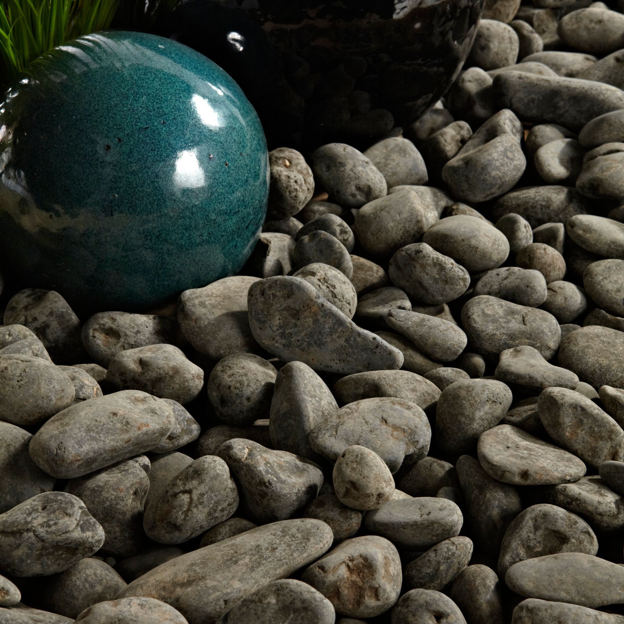 B&Q Black Stone Pebbles, 790kg Bag Departments DIY at B&Q