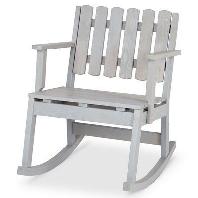 Rural Grey Wooden Rocking Chair Departments Diy At B Q