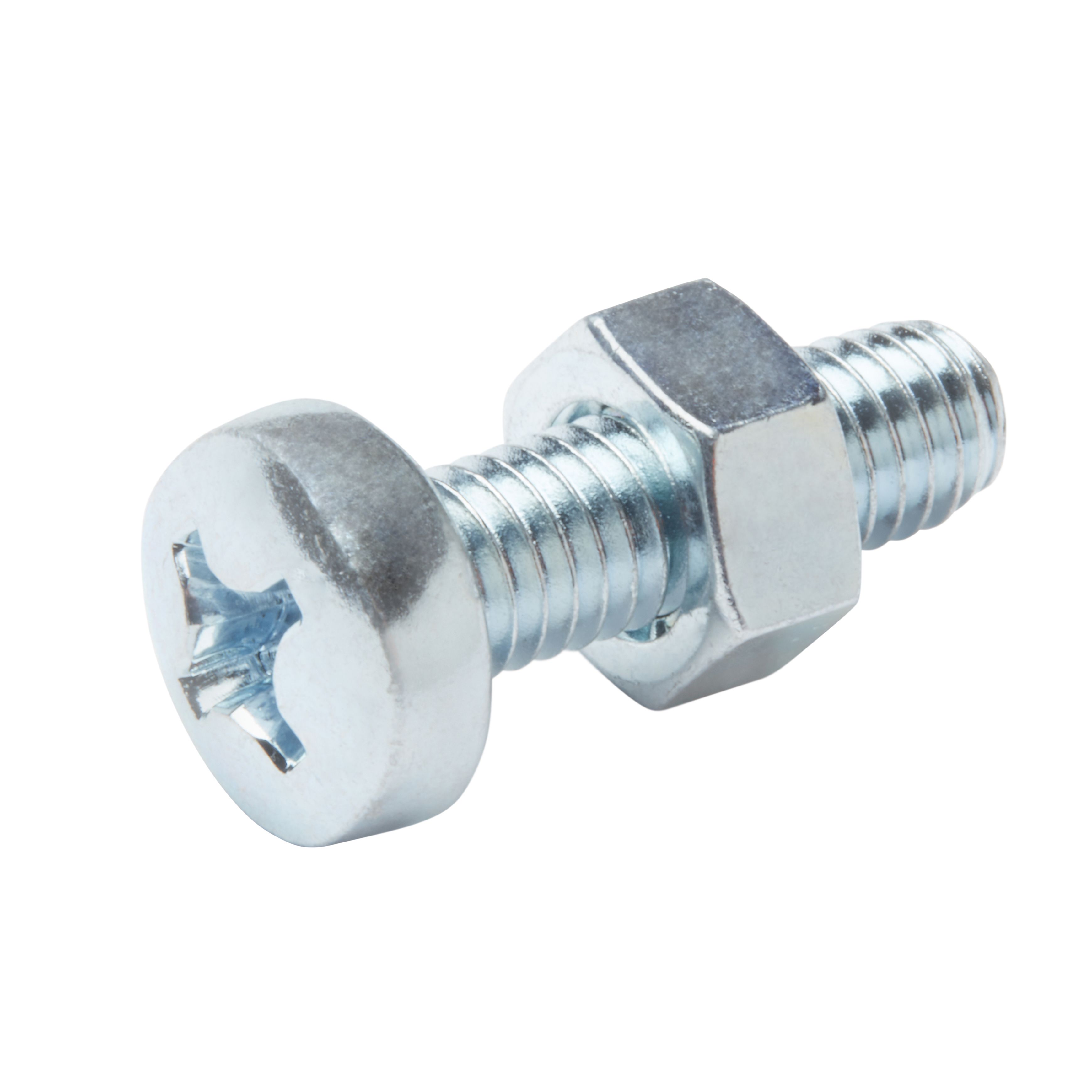 Diall M6 Carbon steel Pan head Machine screw & nut (L)20mm, Pack of 20 Departments DIY at B&Q