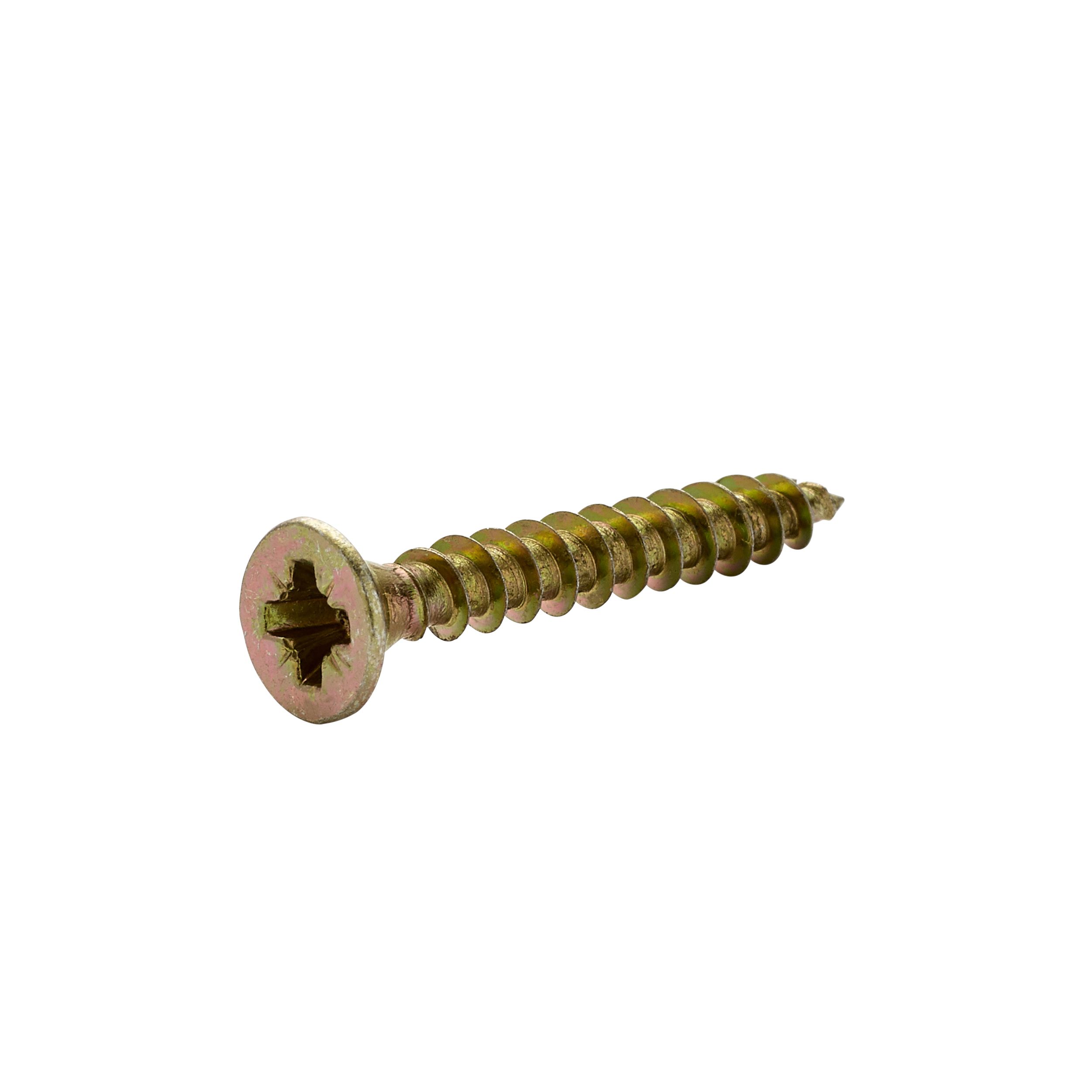Diall Yellow zinc plated Carbon steel Wood screw (Dia)3.5mm (L)25mm