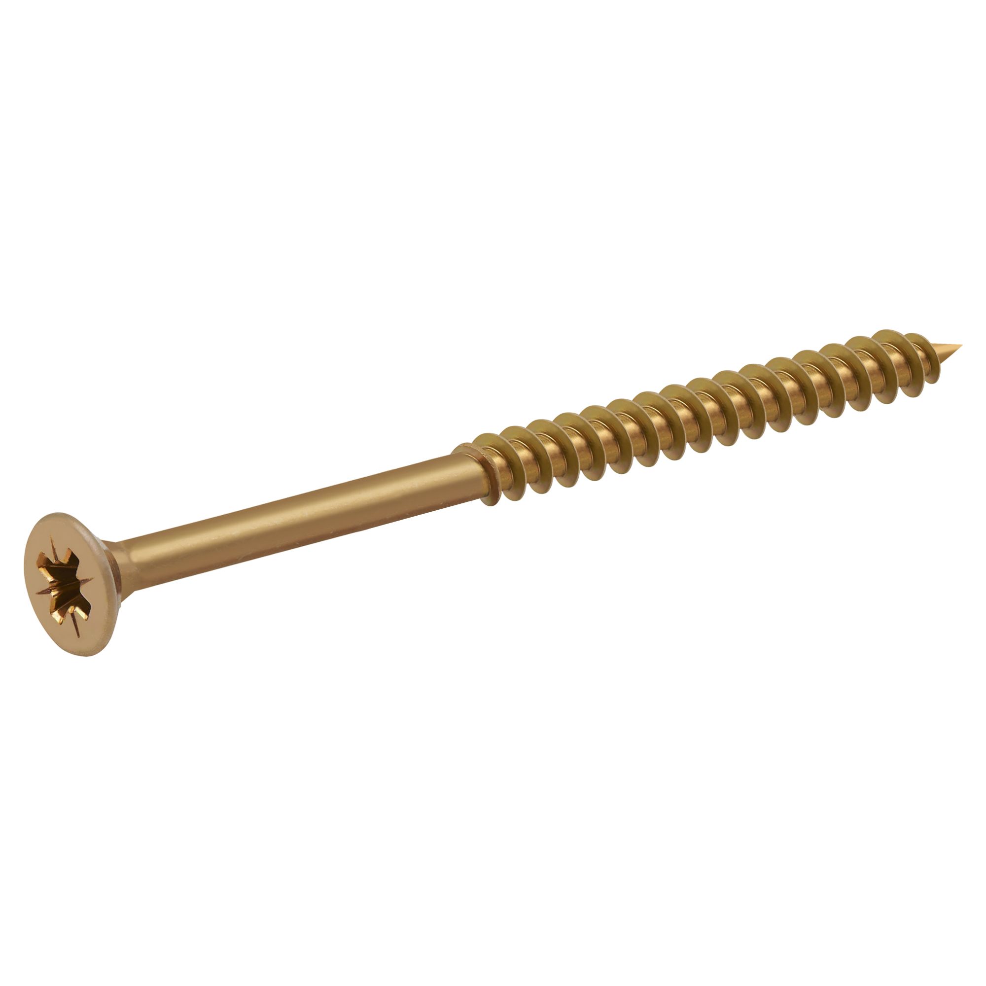 Diall Yellow zincplated Carbon steel Wood Screw (Dia)6mm (L)80mm, Pack