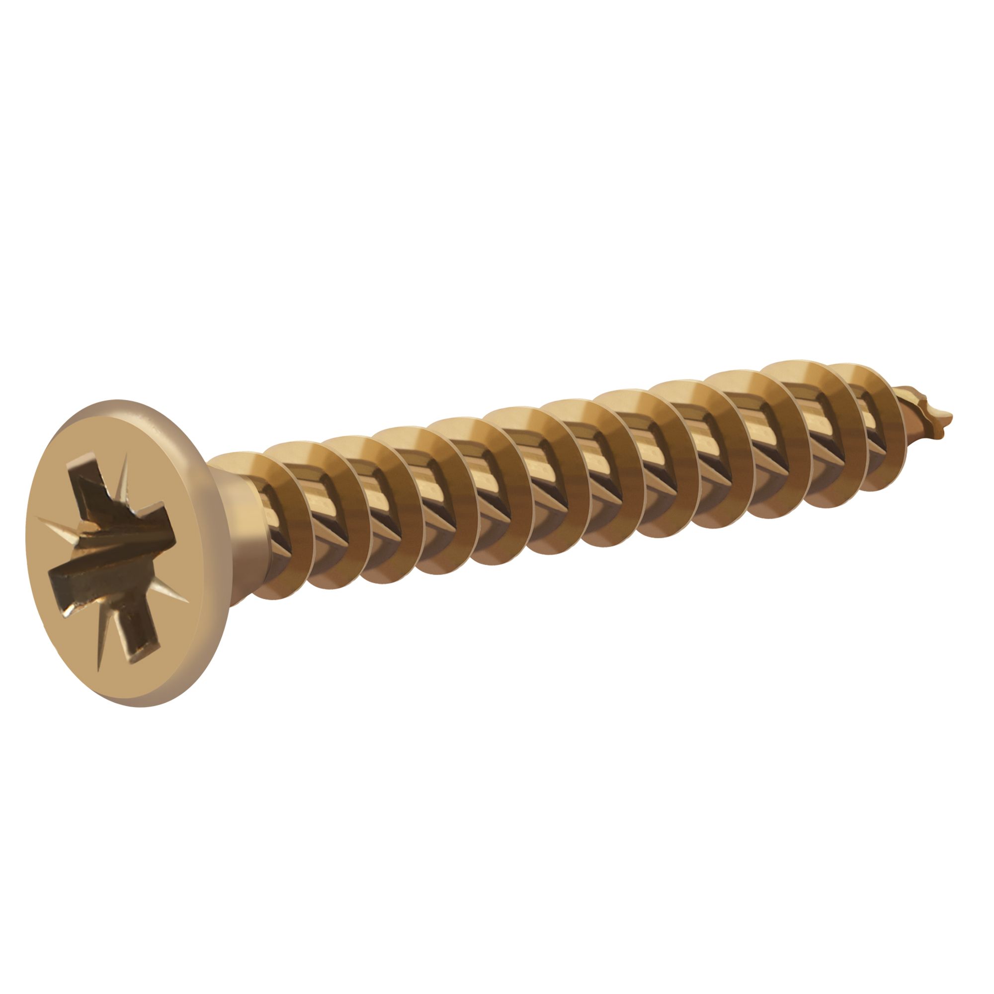 TurboDrive Yellow zincplated Steel Wood Screw (Dia)3.5mm (L)25mm, Pack