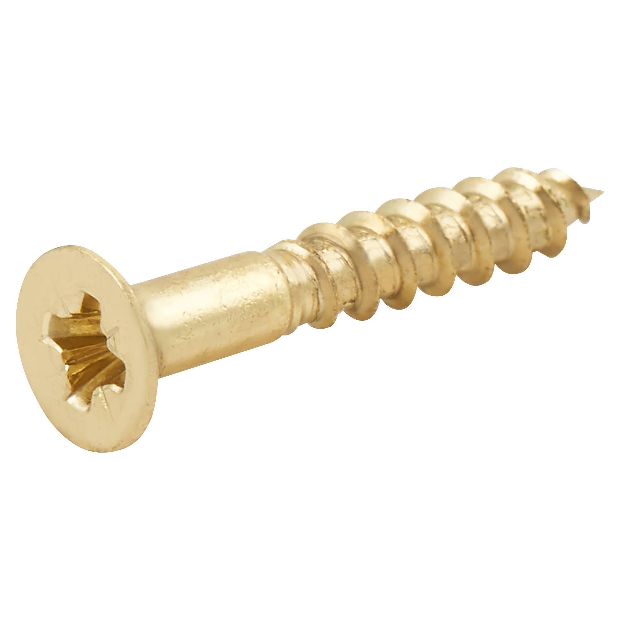 Diall Brass Wood screw (Dia)4mm (L)25mm, Pack of 25 Departments DIY