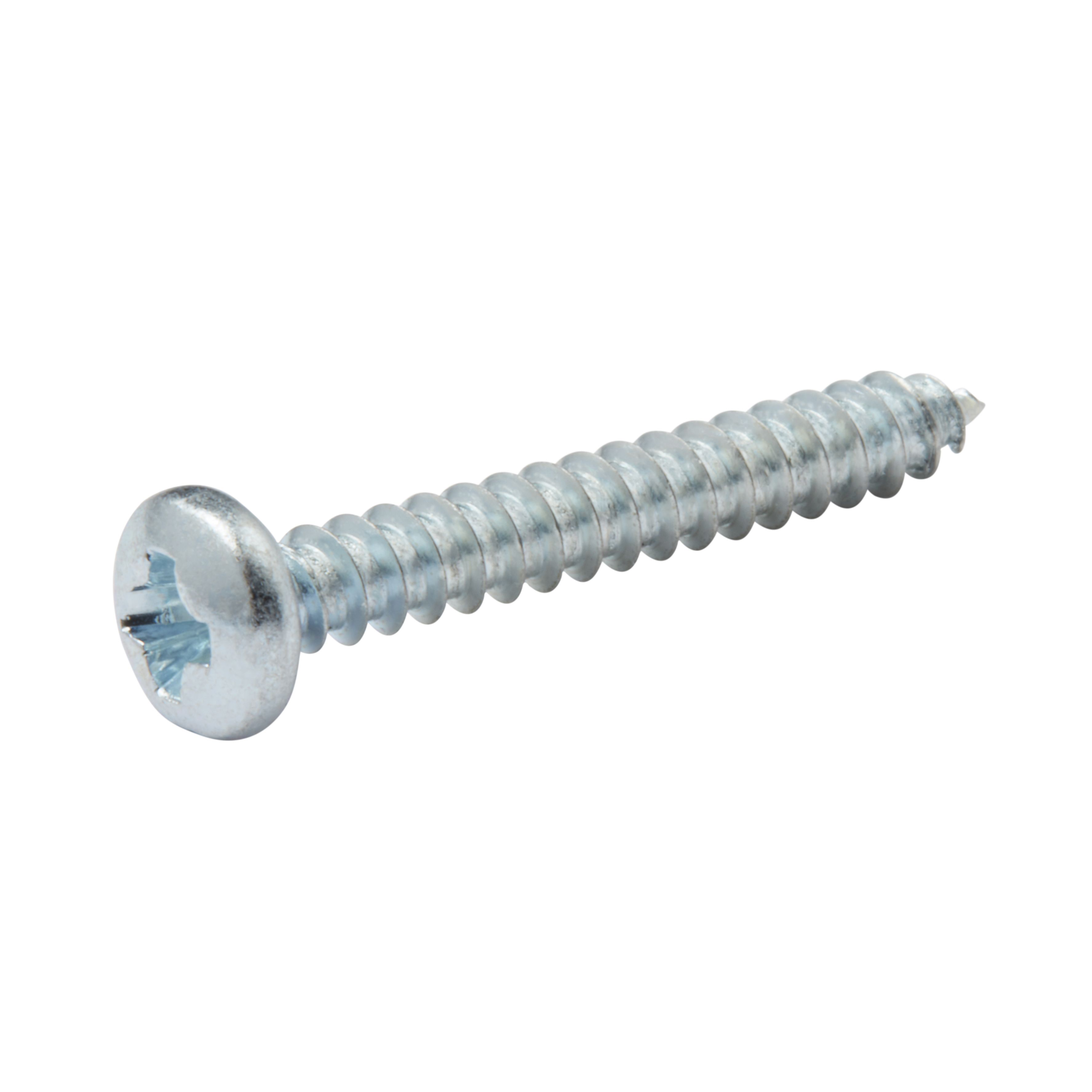 Diall Zinc plated Carbon steel Metal screw (Dia)3.5mm (L)25mm, Pack of