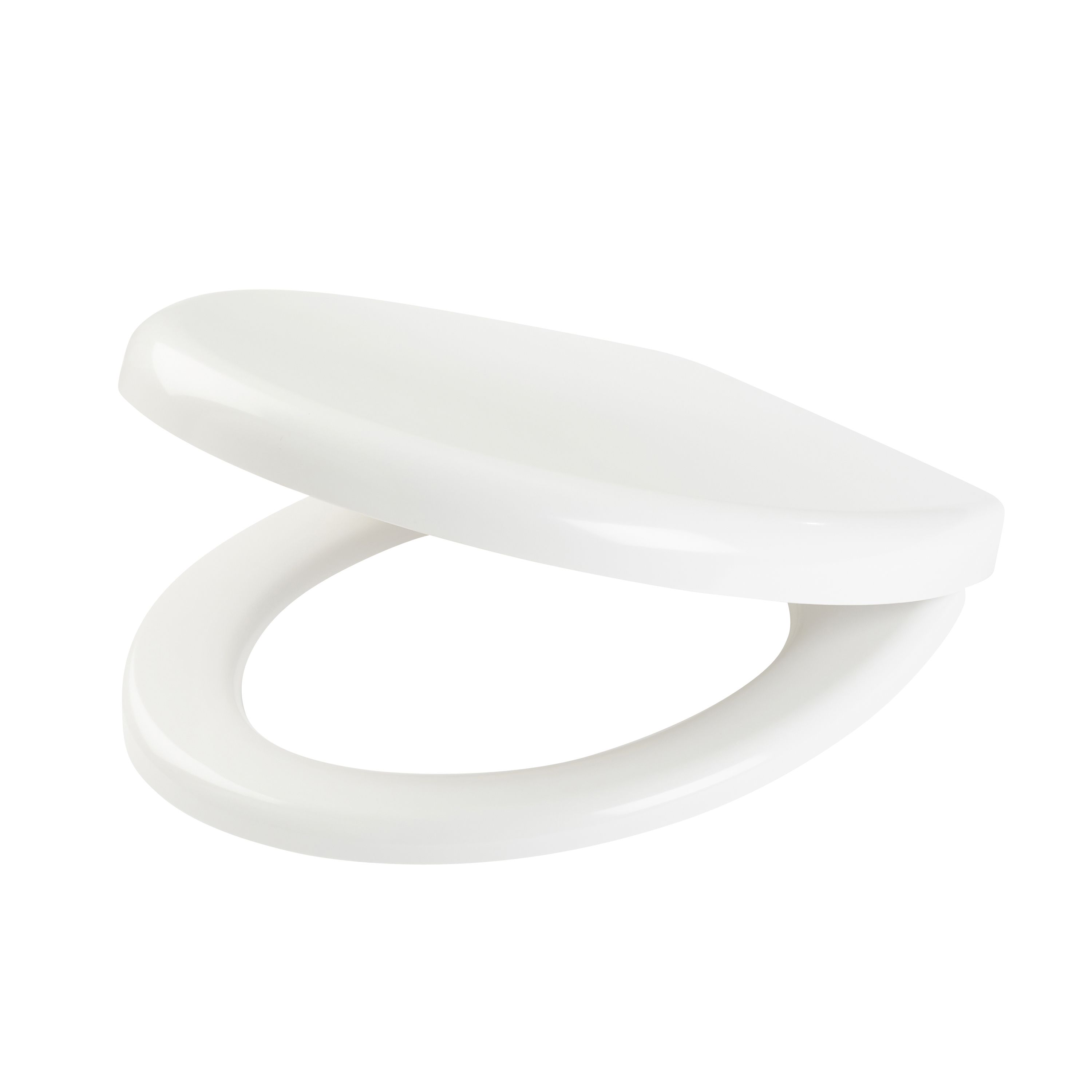 Cooke & Lewis Tivellea White Top fix Soft close Toilet seat