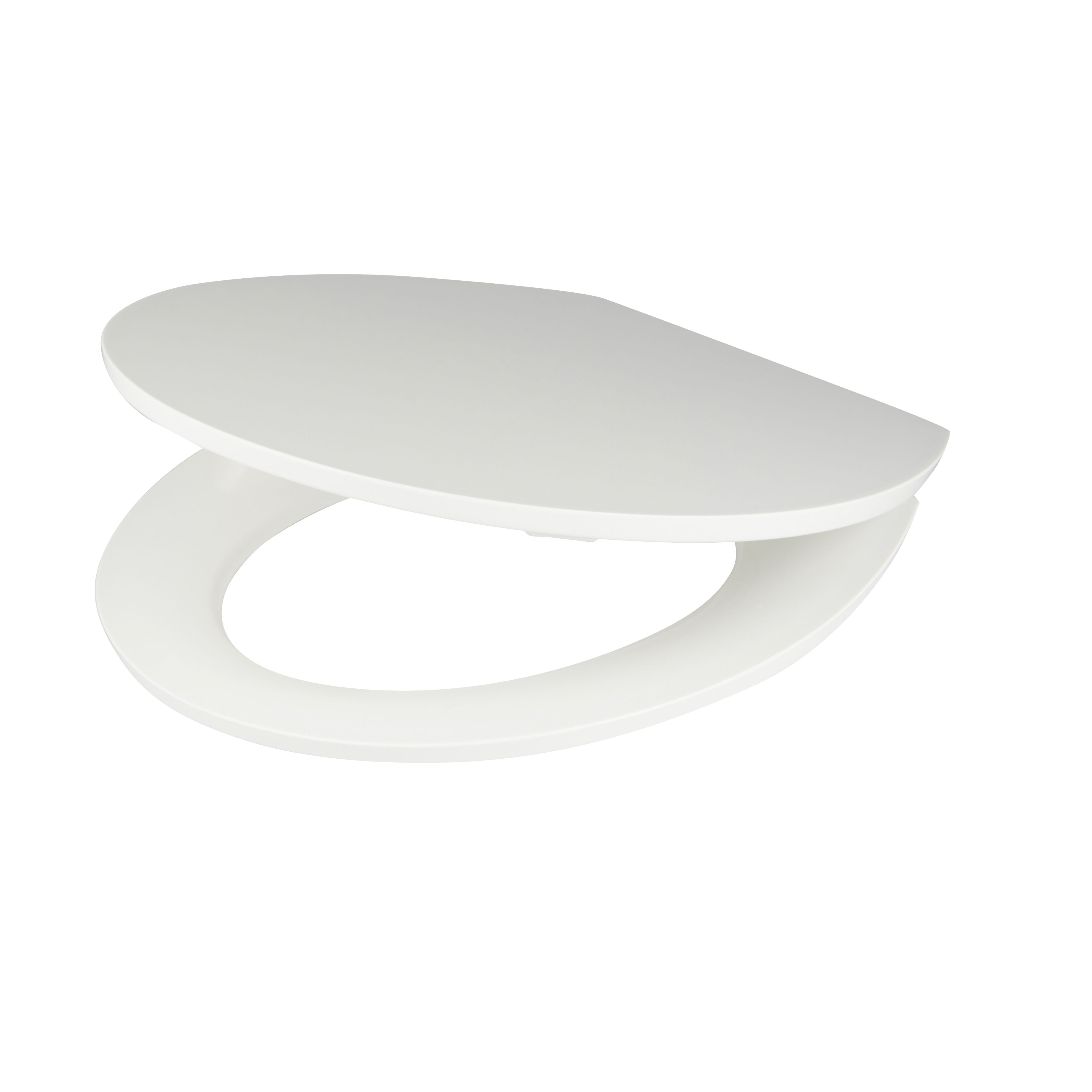 Cooke & Lewis Changi White Top fix Soft close Toilet seat | Departments
