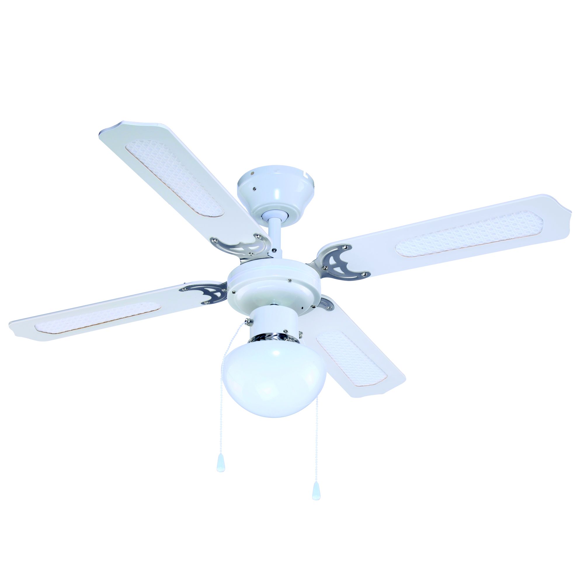 Colours Lari Traditional Matt White Ceiling Fan Light