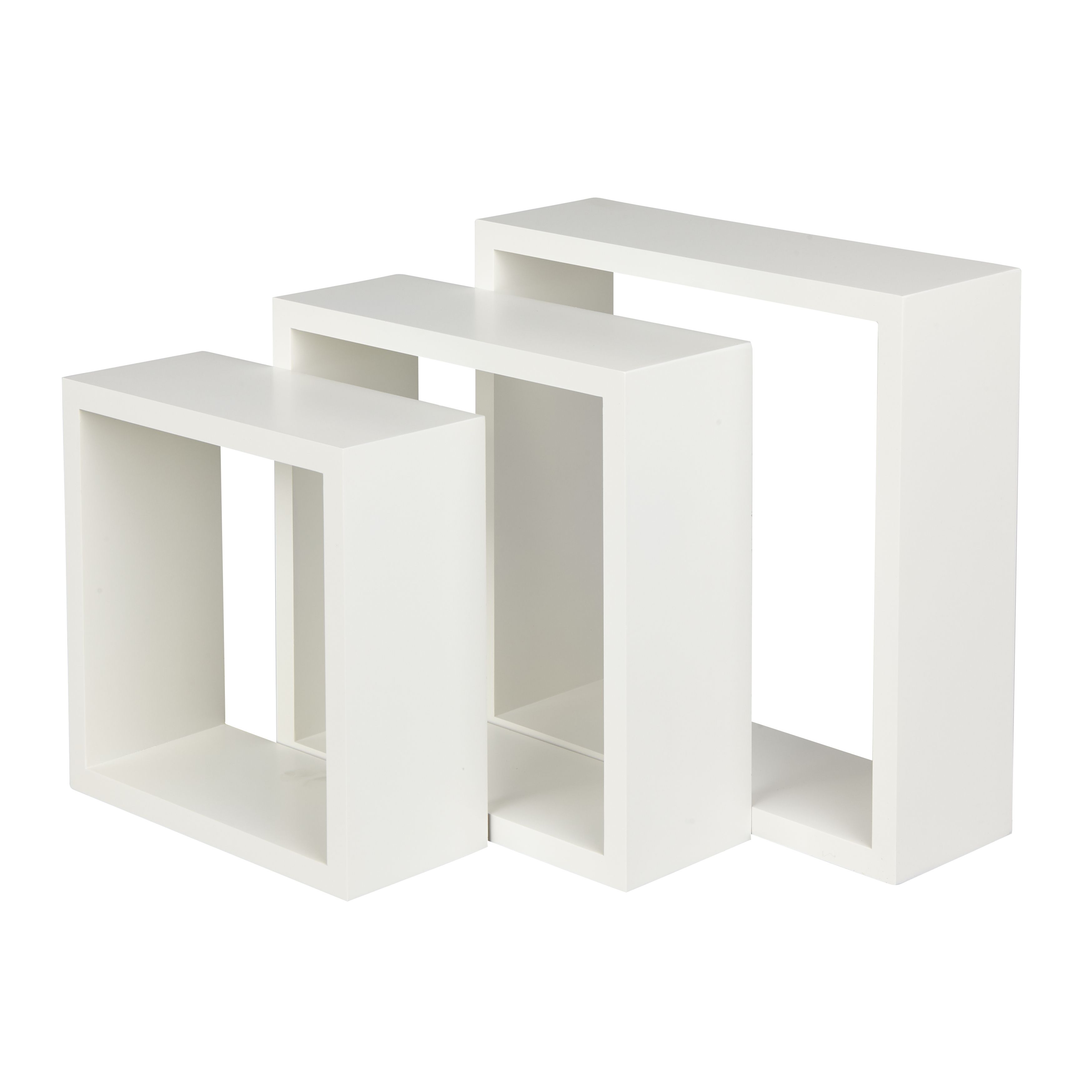 Form Rigga White Cube Shelf (D)98mm, Set of 3 Departments DIY at B&Q
