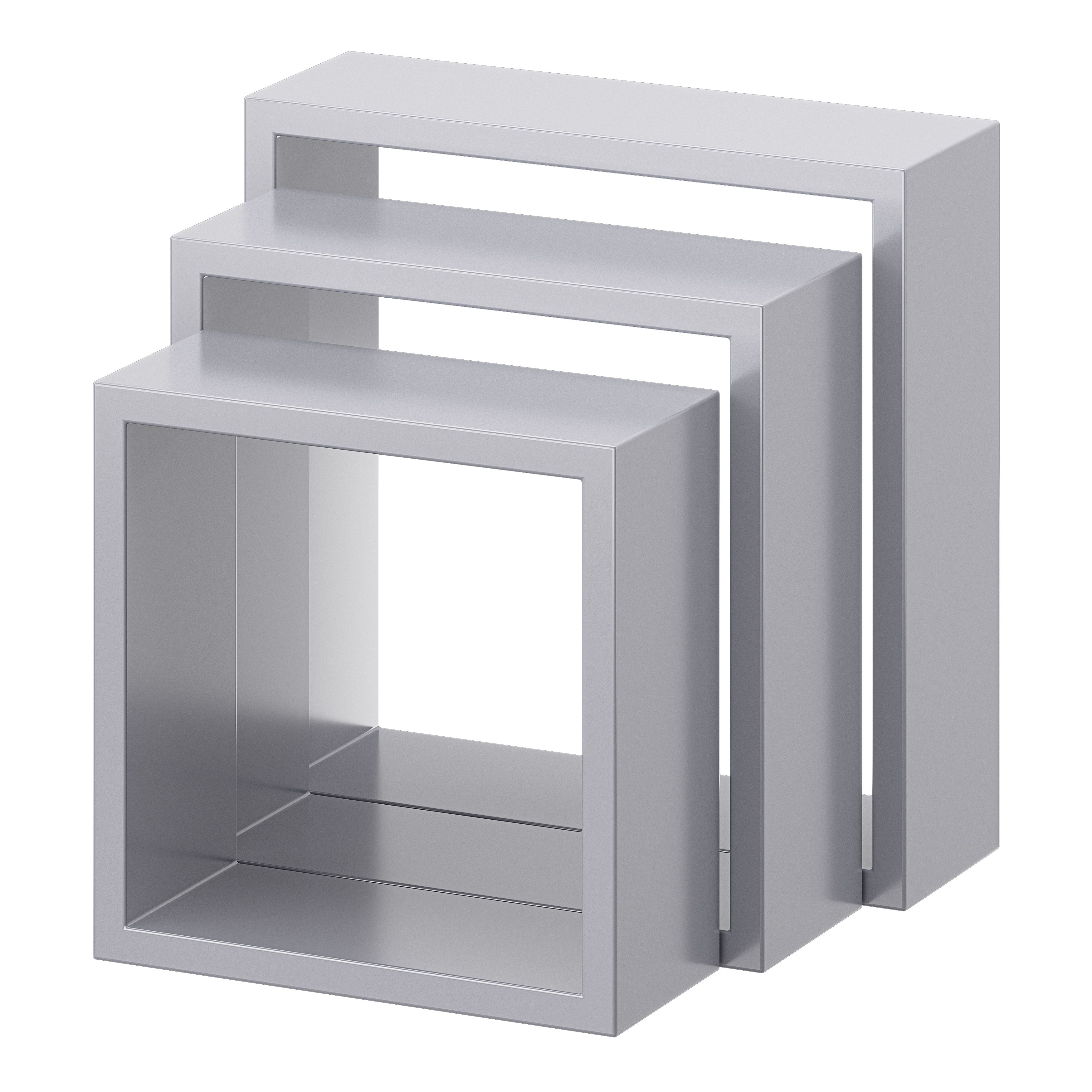 Form Rigga Silver Cube shelves, Set of 3 Departments DIY at B&Q