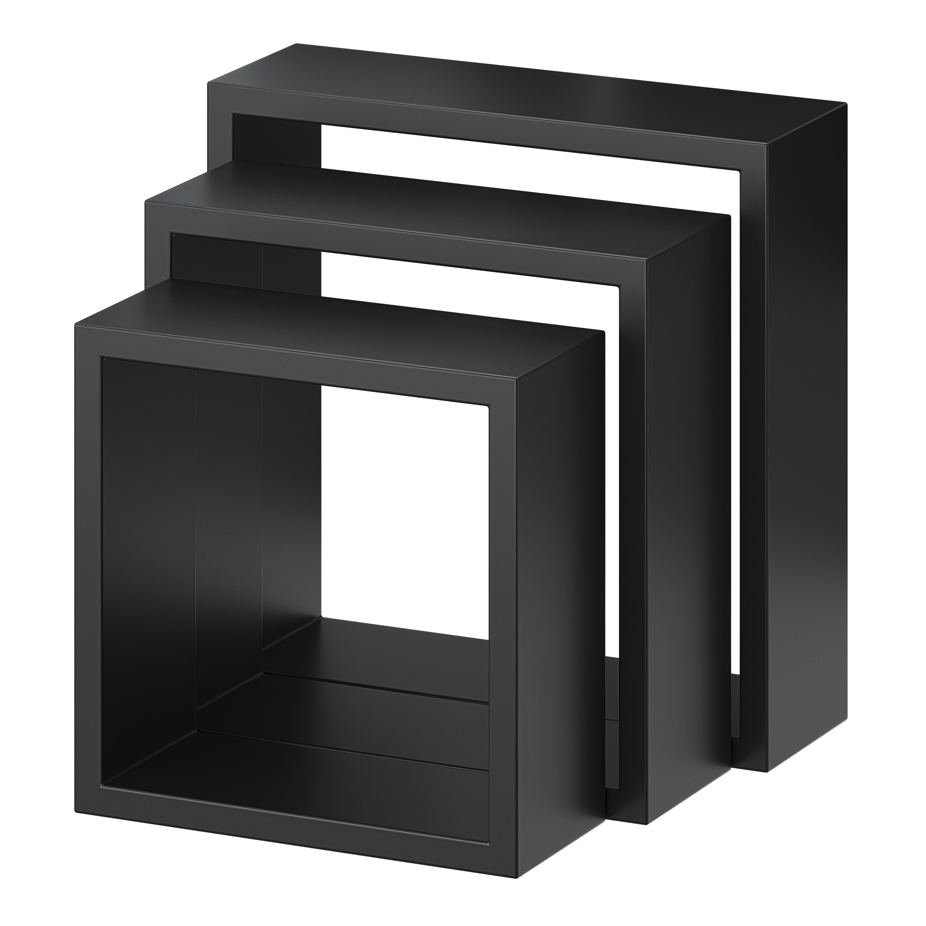 Form Rigga Black Cube shelves, Set of 3 Departments DIY at B&Q